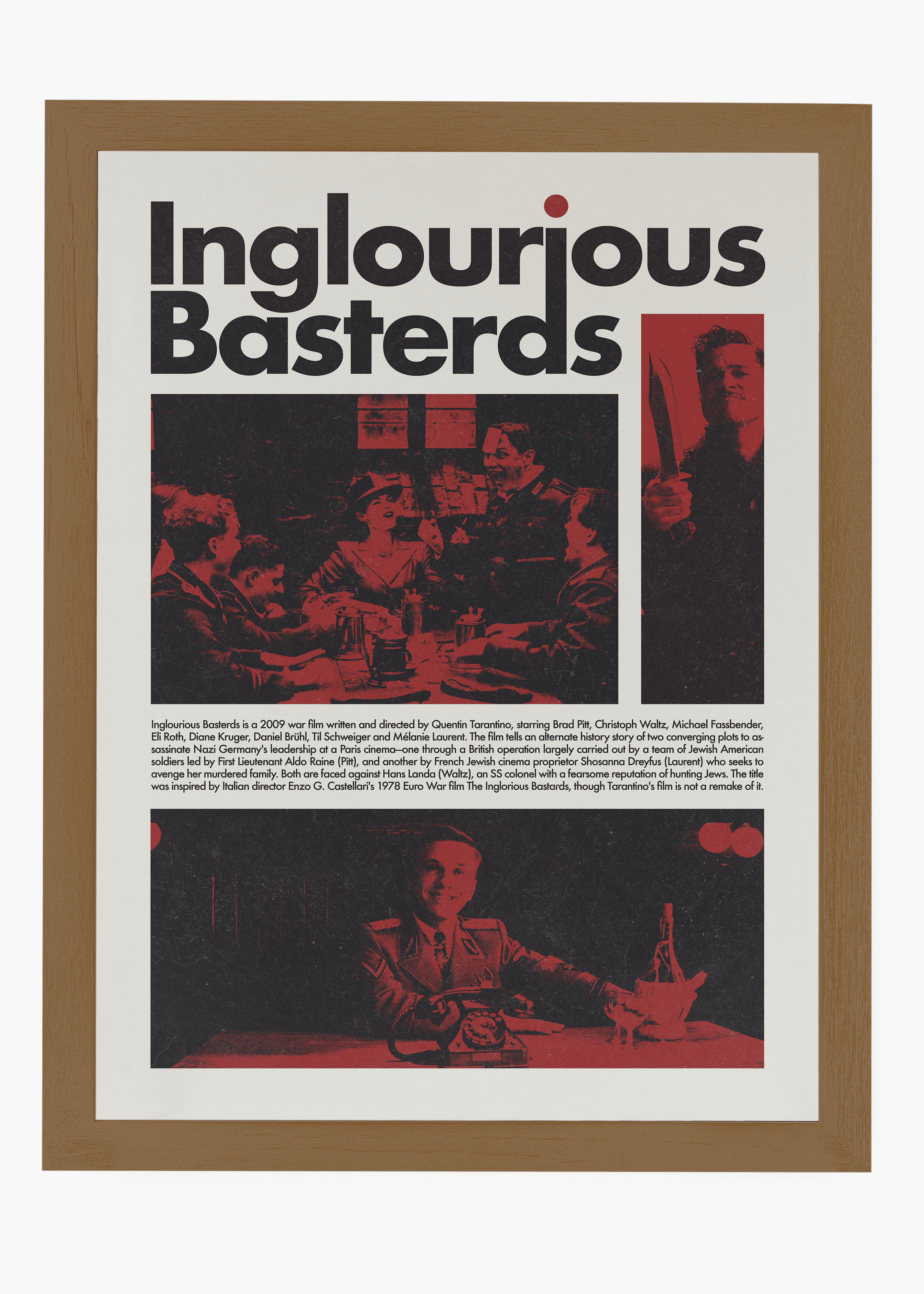 Quadro decorativo Bastardos Inglórios — arte de cinema para parede | Cübe Quadros