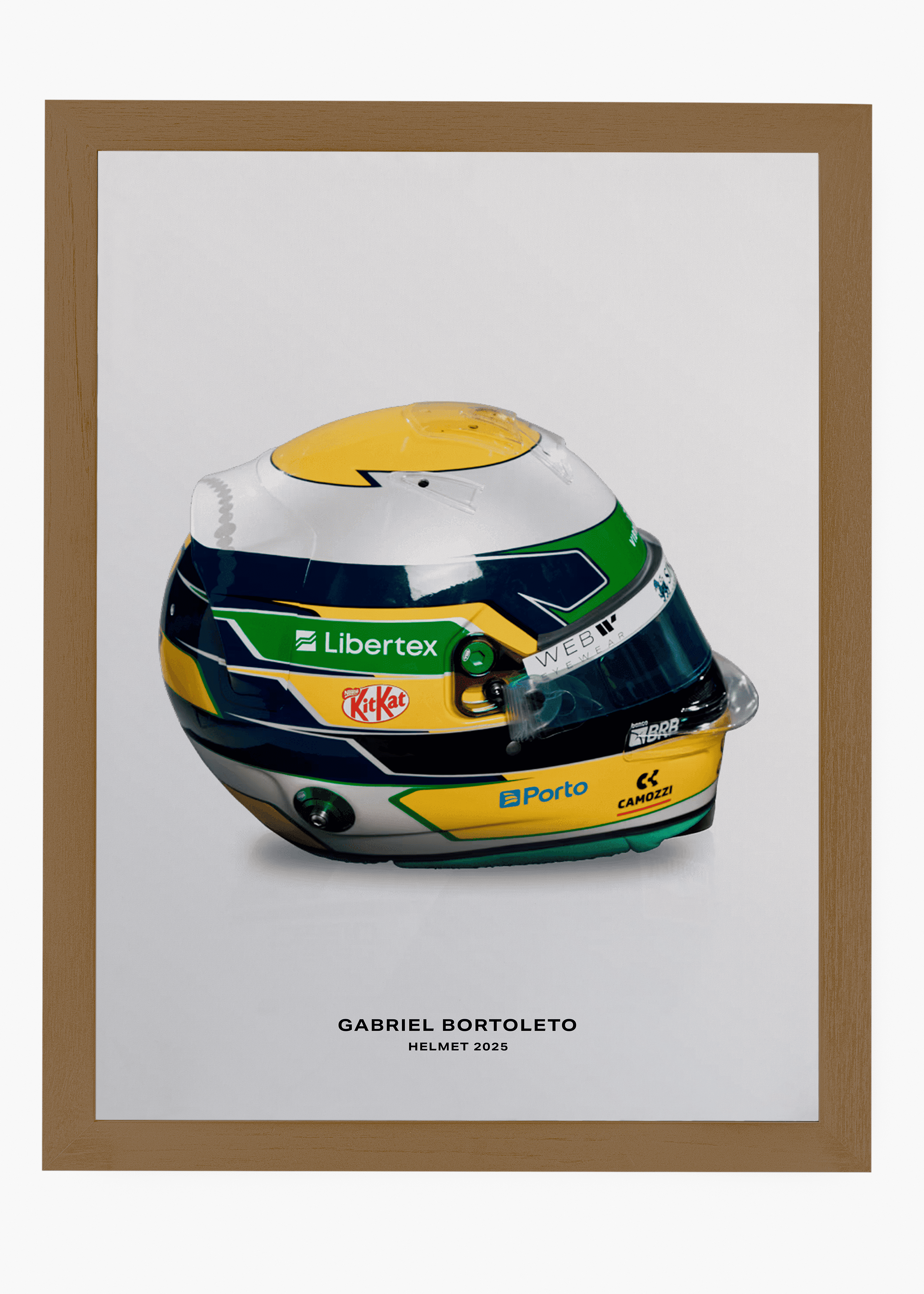 Quadro decorativo Bortoleto 2025 II — arte de automobilismo para parede | Cübe Quadros