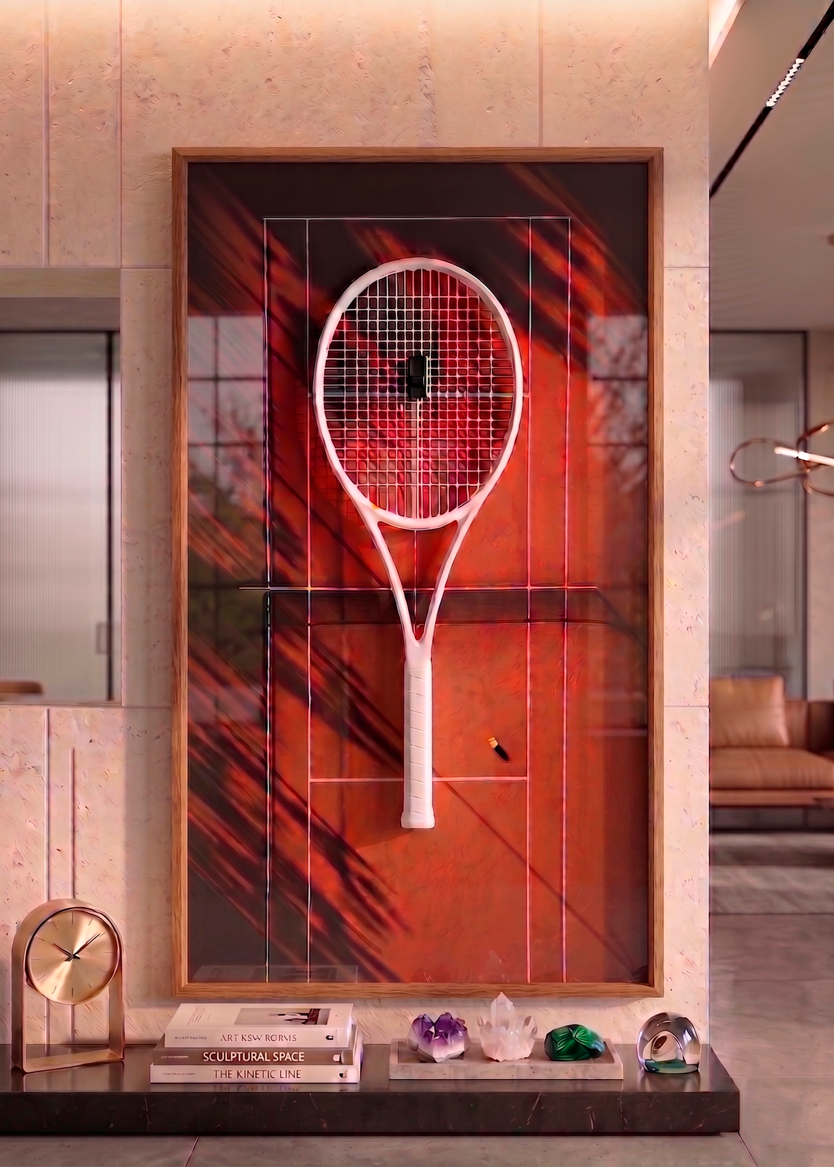 Quadro com Suporte para Raquete de Tênis 45x80 cm | Grand Slam