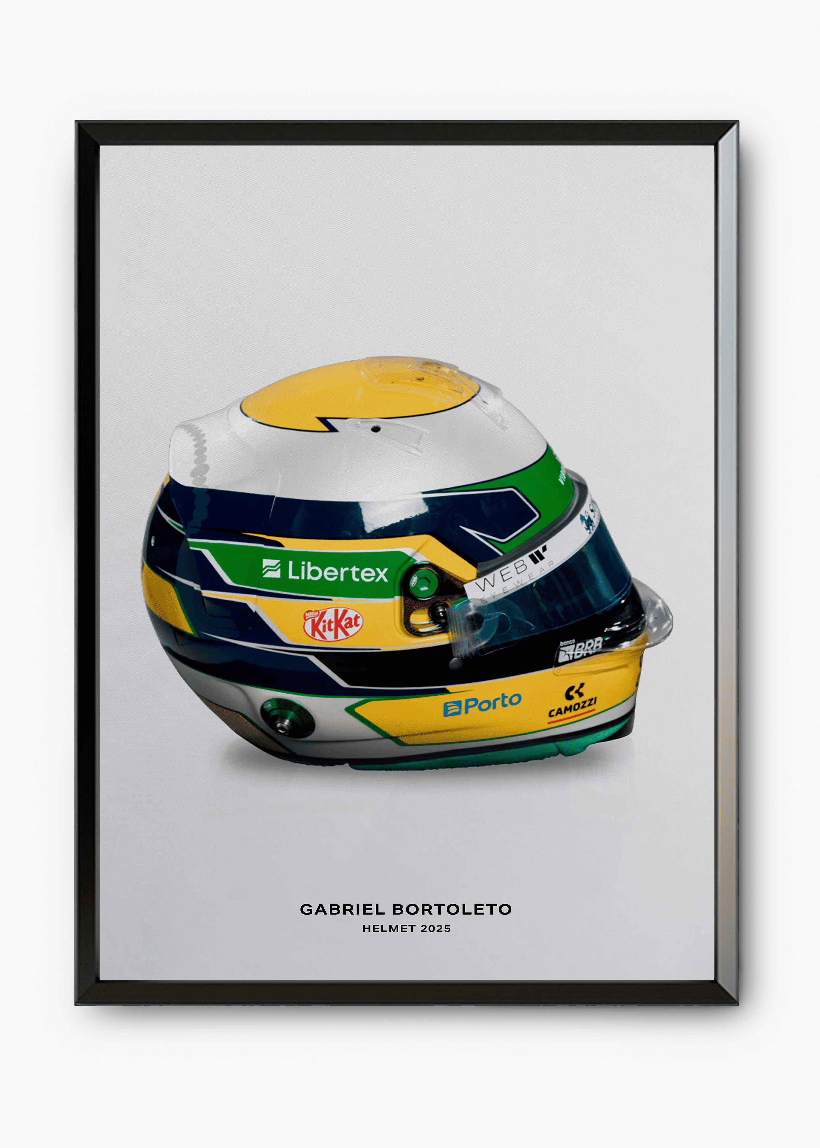 Quadro decorativo Bortoleto 2025 II — arte de automobilismo para parede | Cübe Quadros
