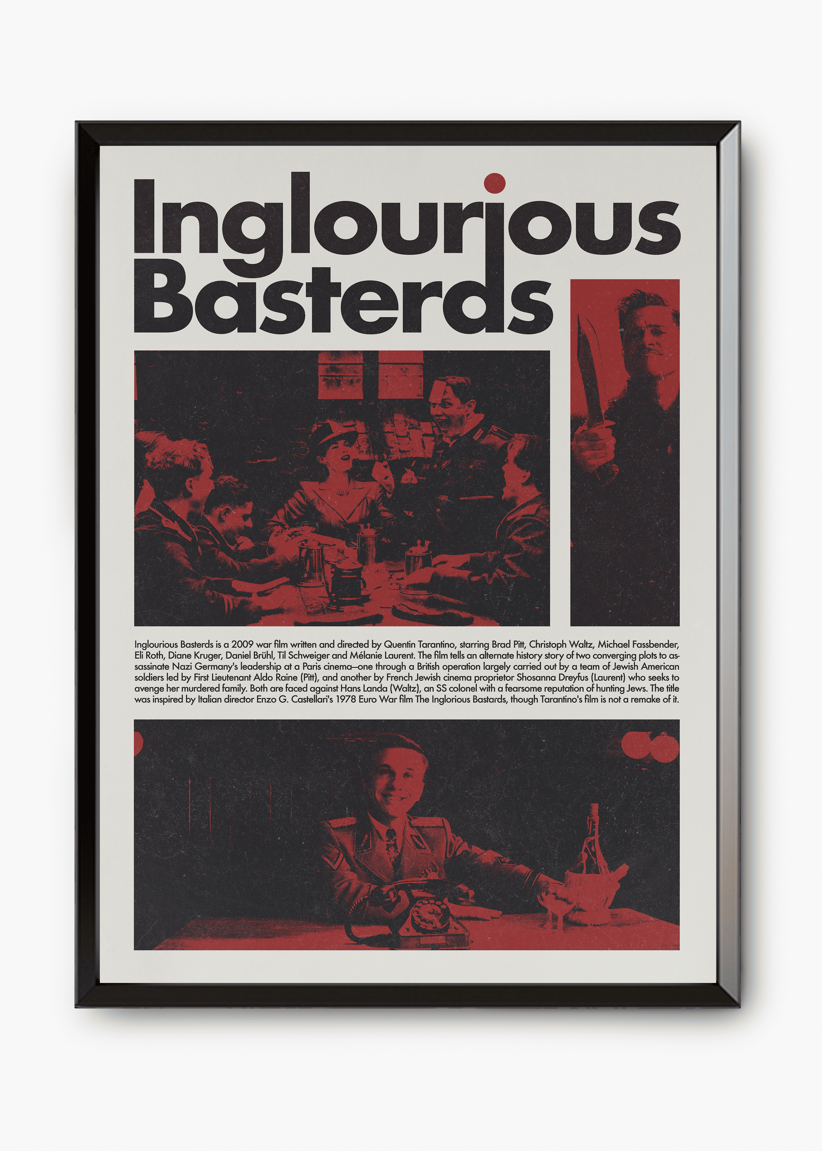 Quadro decorativo Bastardos Inglórios — arte de cinema para parede | Cübe Quadros