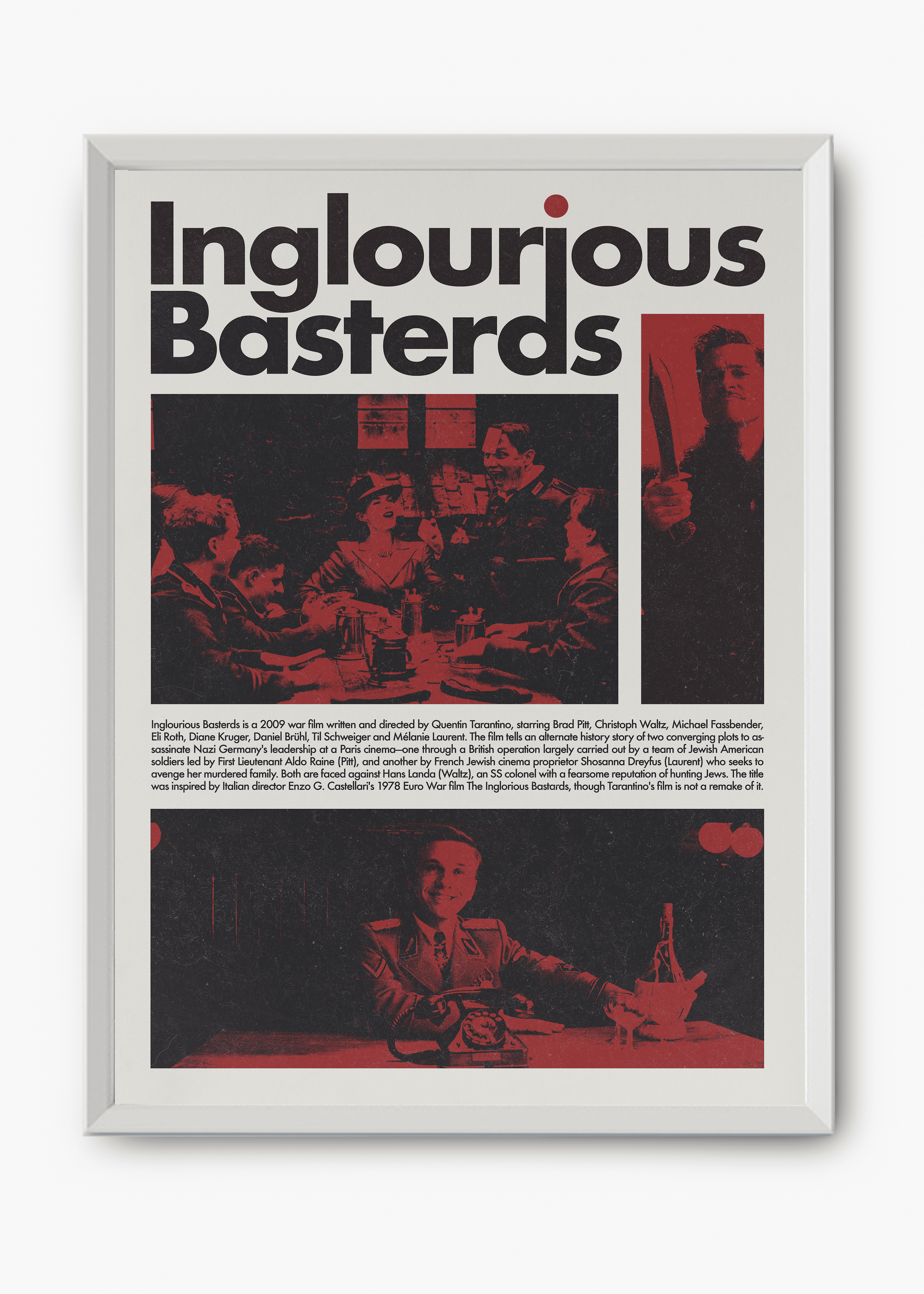 Quadro decorativo Bastardos Inglórios — arte de cinema para parede | Cübe Quadros