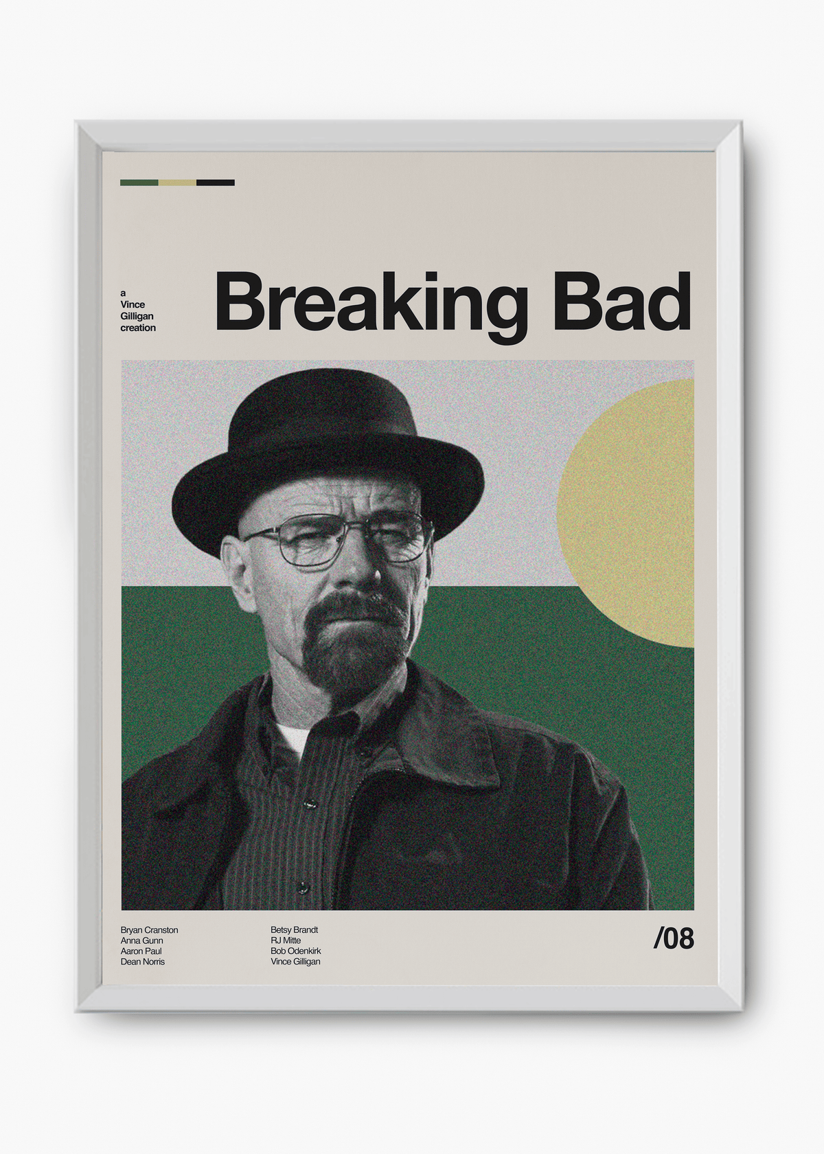 Quadro decorativo Breaking Bad Walter White — arte de série para parede | Cübe Quadros