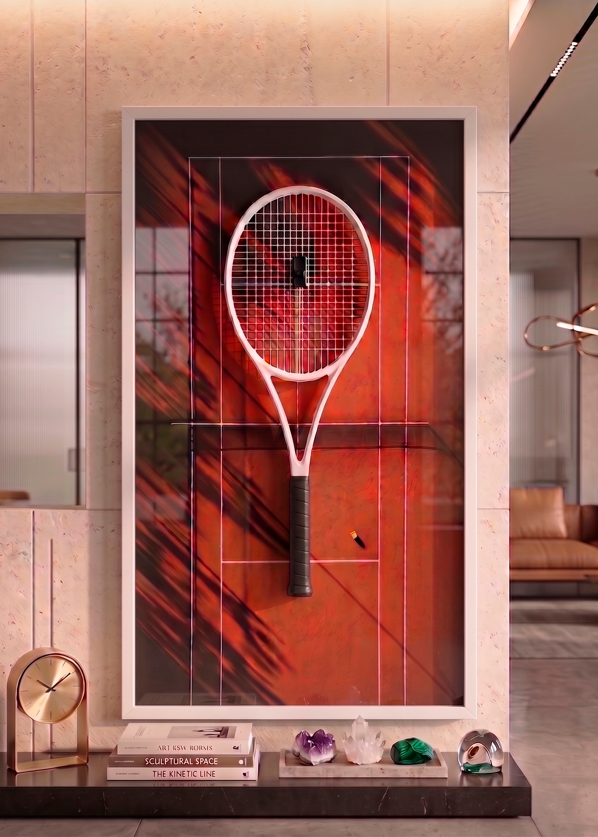 Quadro com Suporte para Raquete de Tênis 45x80 cm | Grand Slam