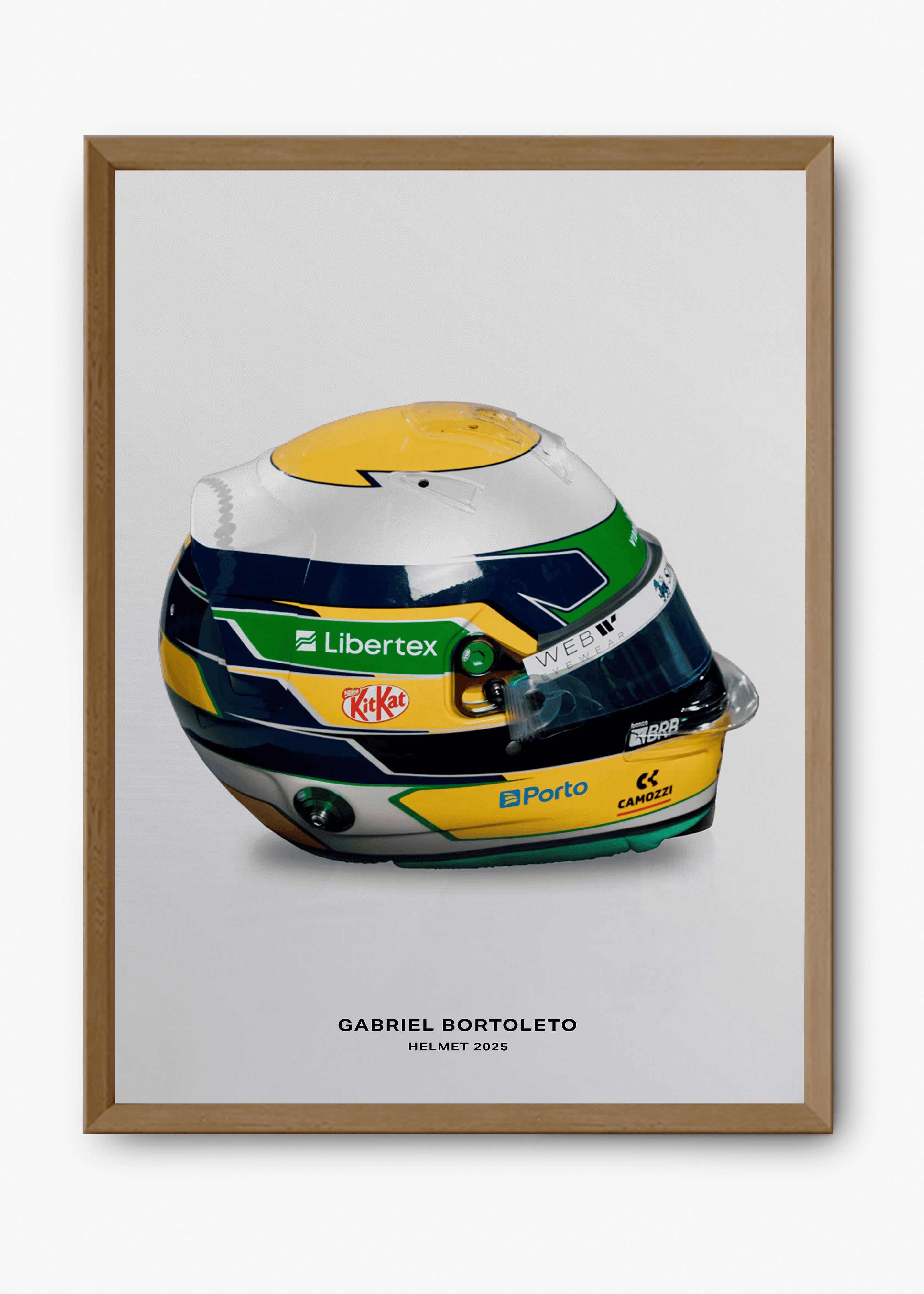 Quadro decorativo Bortoleto 2025 II — arte de automobilismo para parede | Cübe Quadros