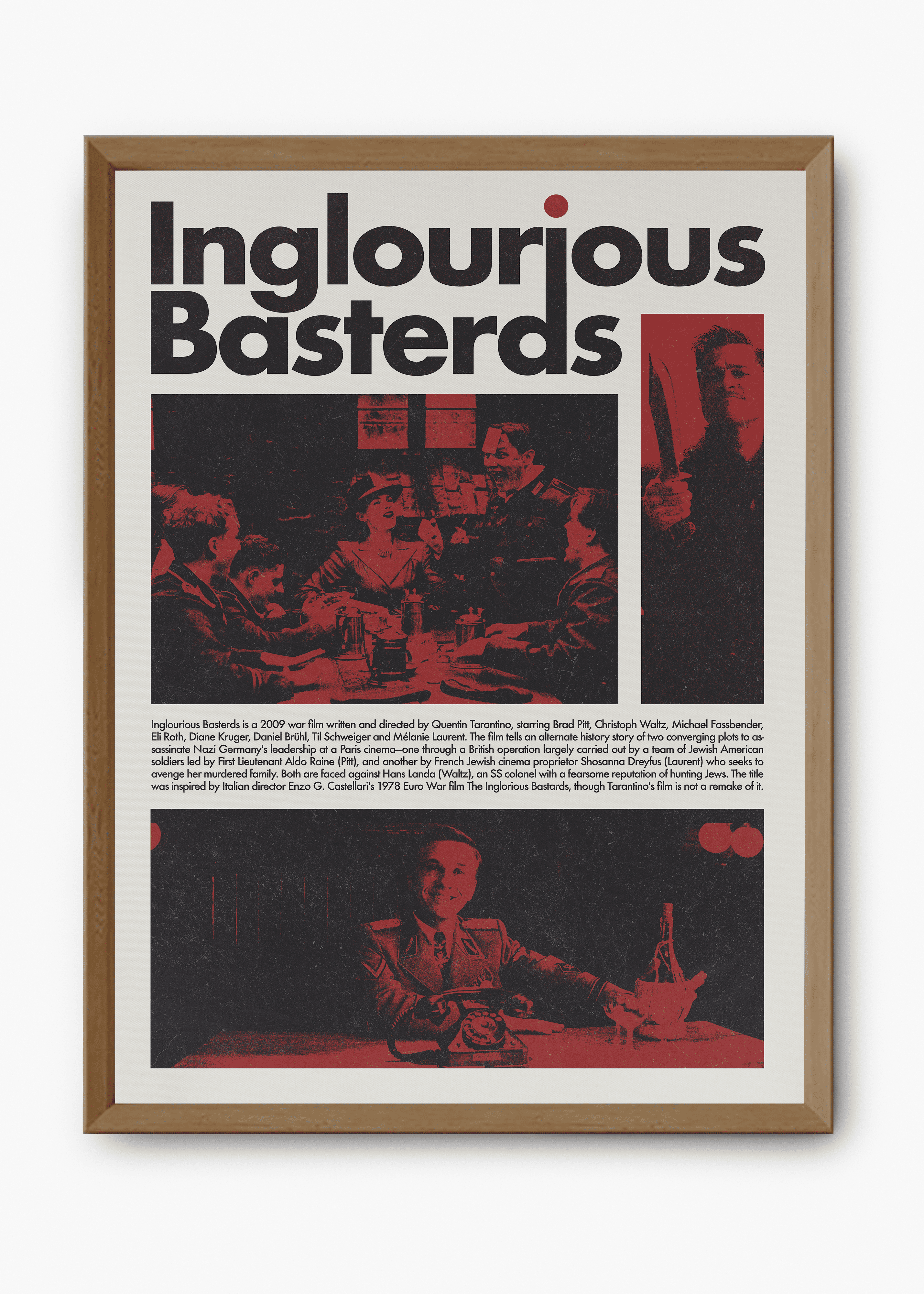 Quadro decorativo Bastardos Inglórios — arte de cinema para parede | Cübe Quadros