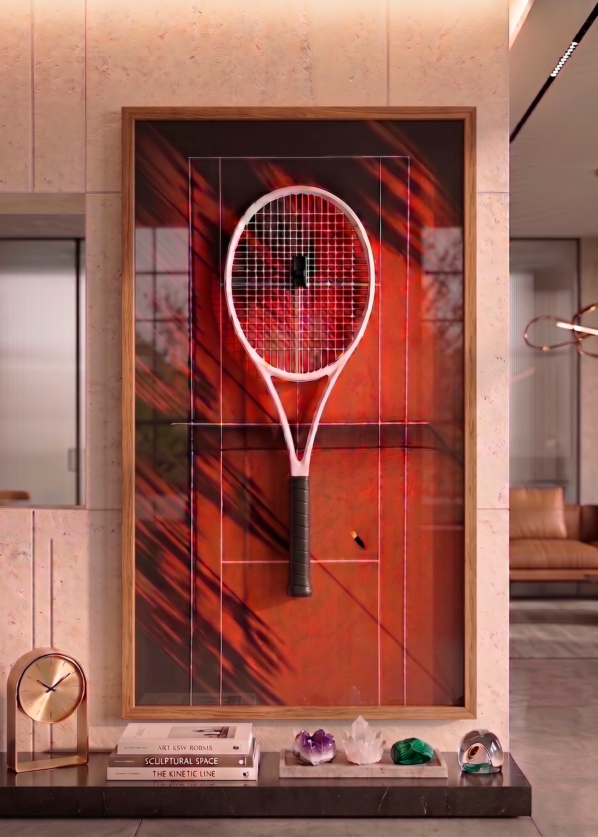 Quadro com Suporte para Raquete de Tênis 45x80 cm | Grand Slam