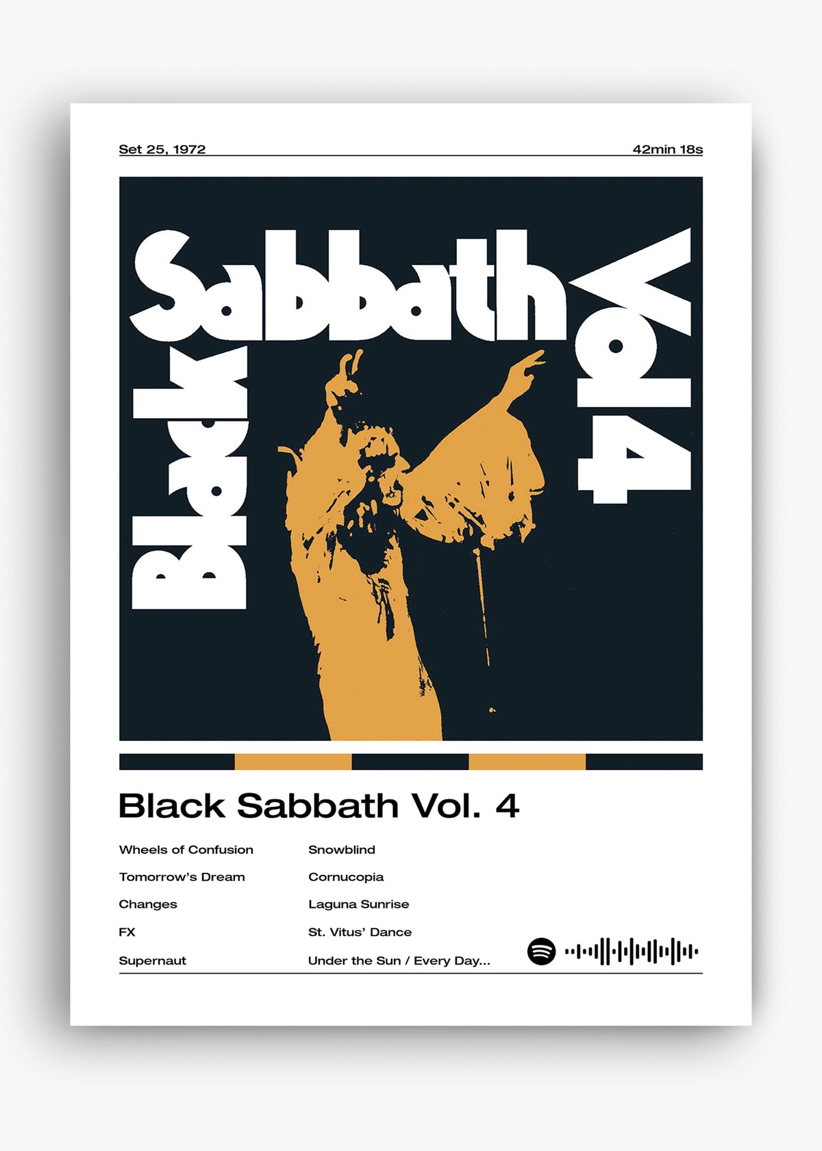 Quadro decorativo Black Sabbath Vol. 4 — arte de heavy metal para parede | Cübe Quadros