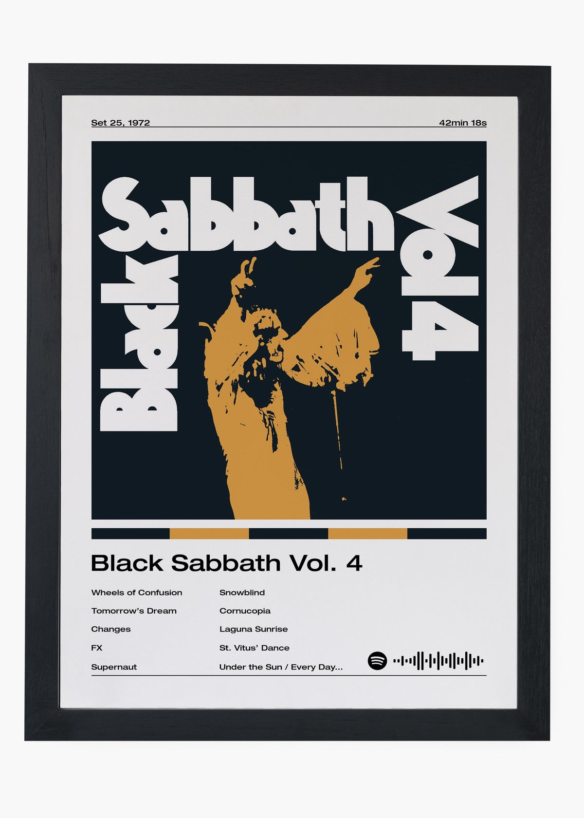 Quadro decorativo Black Sabbath Vol. 4 — arte de heavy metal para parede | Cübe Quadros