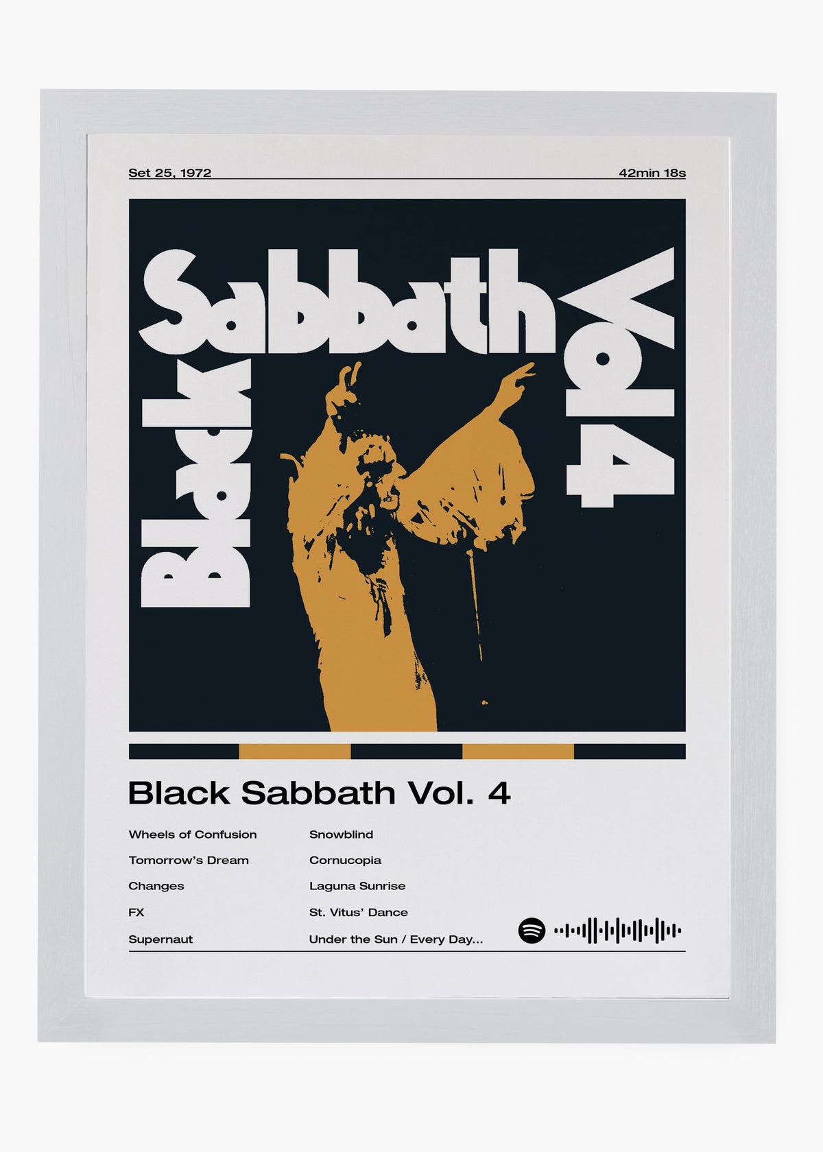Quadro decorativo Black Sabbath Vol. 4 — arte de heavy metal para parede | Cübe Quadros