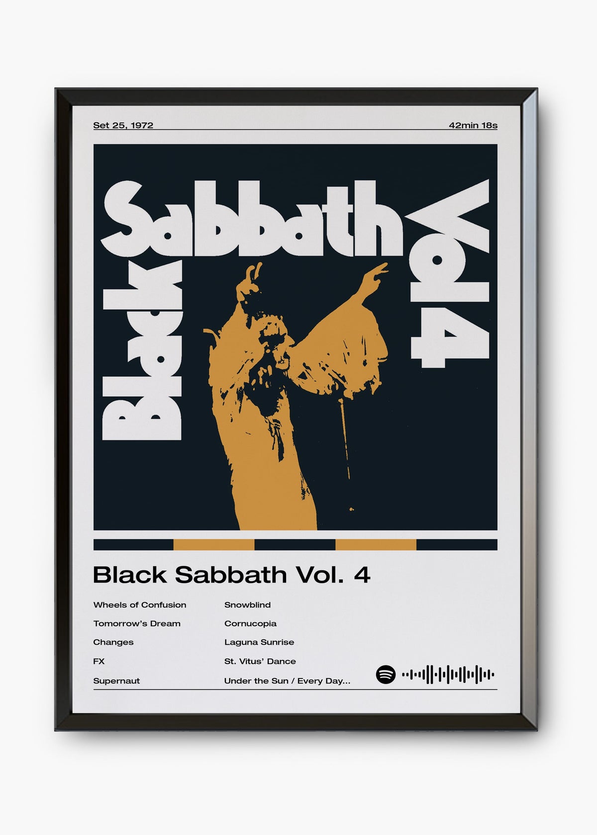 Quadro decorativo Black Sabbath Vol. 4 — arte de heavy metal para parede | Cübe Quadros