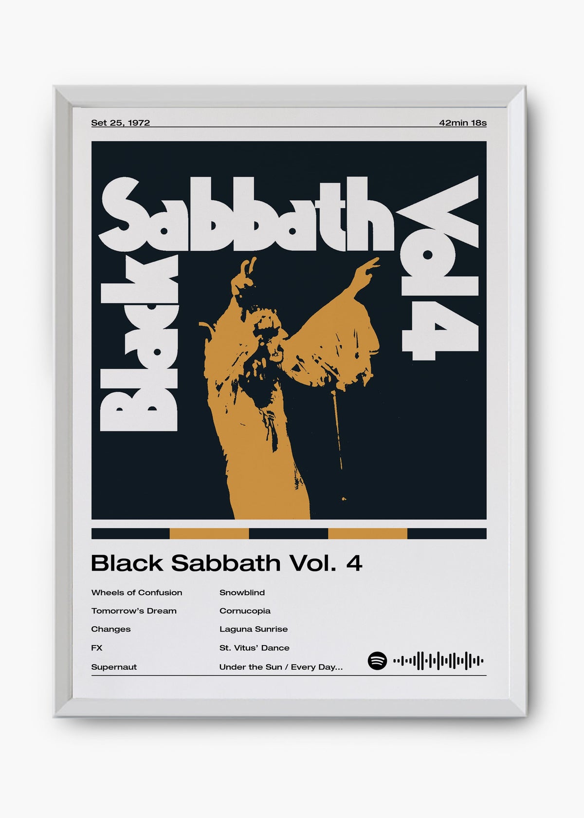 Quadro decorativo Black Sabbath Vol. 4 — arte de heavy metal para parede | Cübe Quadros