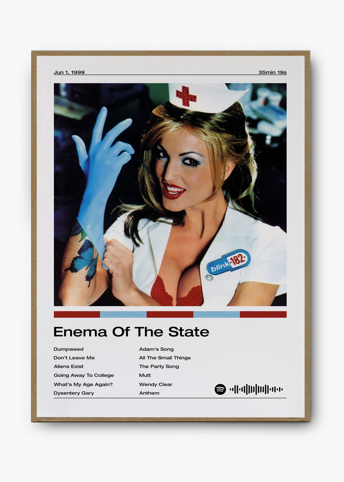 Quadro decorativo Blink-182 Enema of the State — arte de pop punk para parede | Cübe Quadros