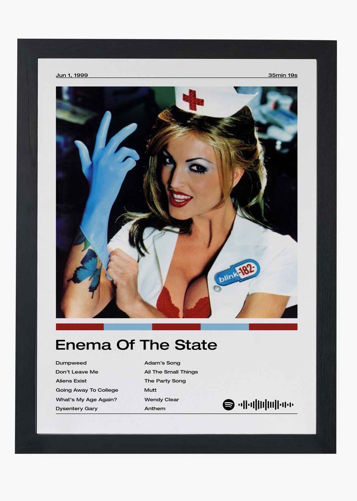 Quadro decorativo Blink-182 Enema of the State — arte de pop punk para parede | Cübe Quadros