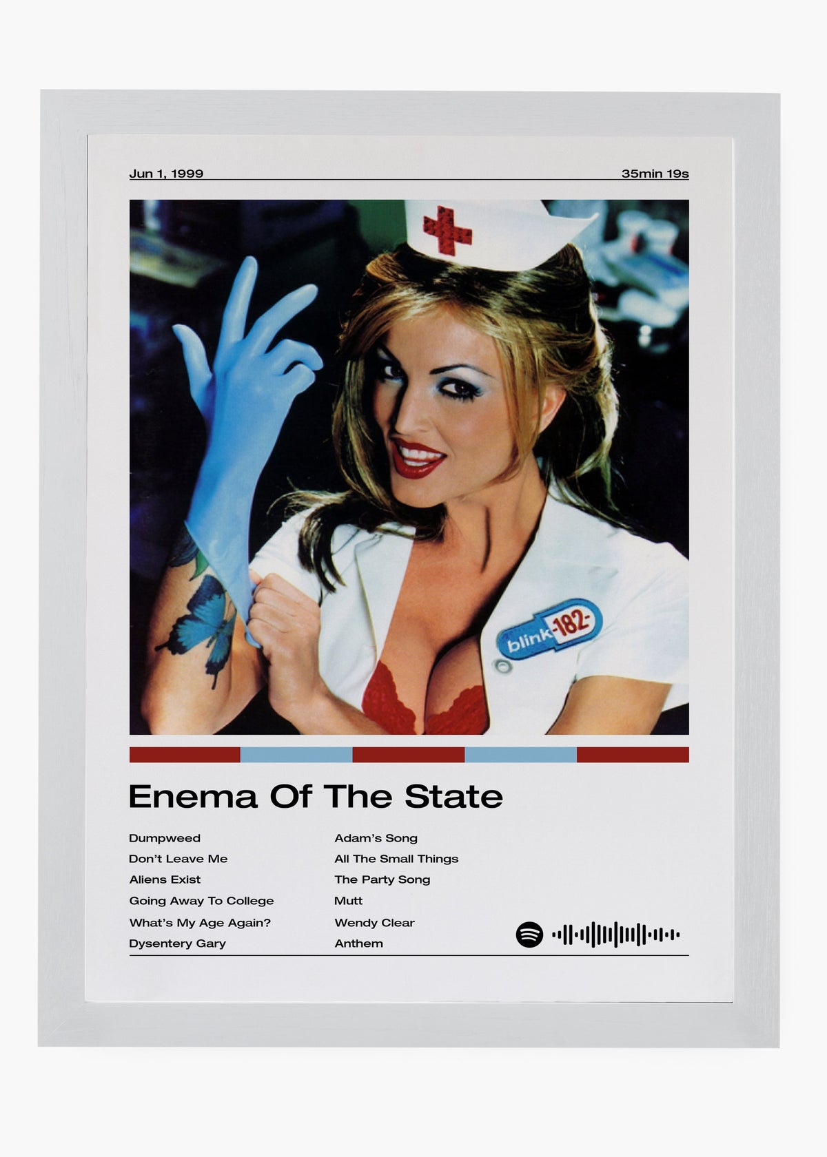 Quadro decorativo Blink-182 Enema of the State — arte de pop punk para parede | Cübe Quadros
