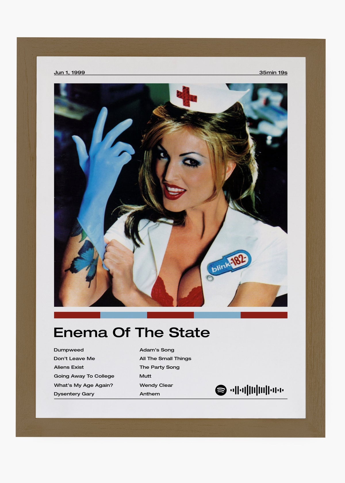 Quadro decorativo Blink-182 Enema of the State — arte de pop punk para parede | Cübe Quadros