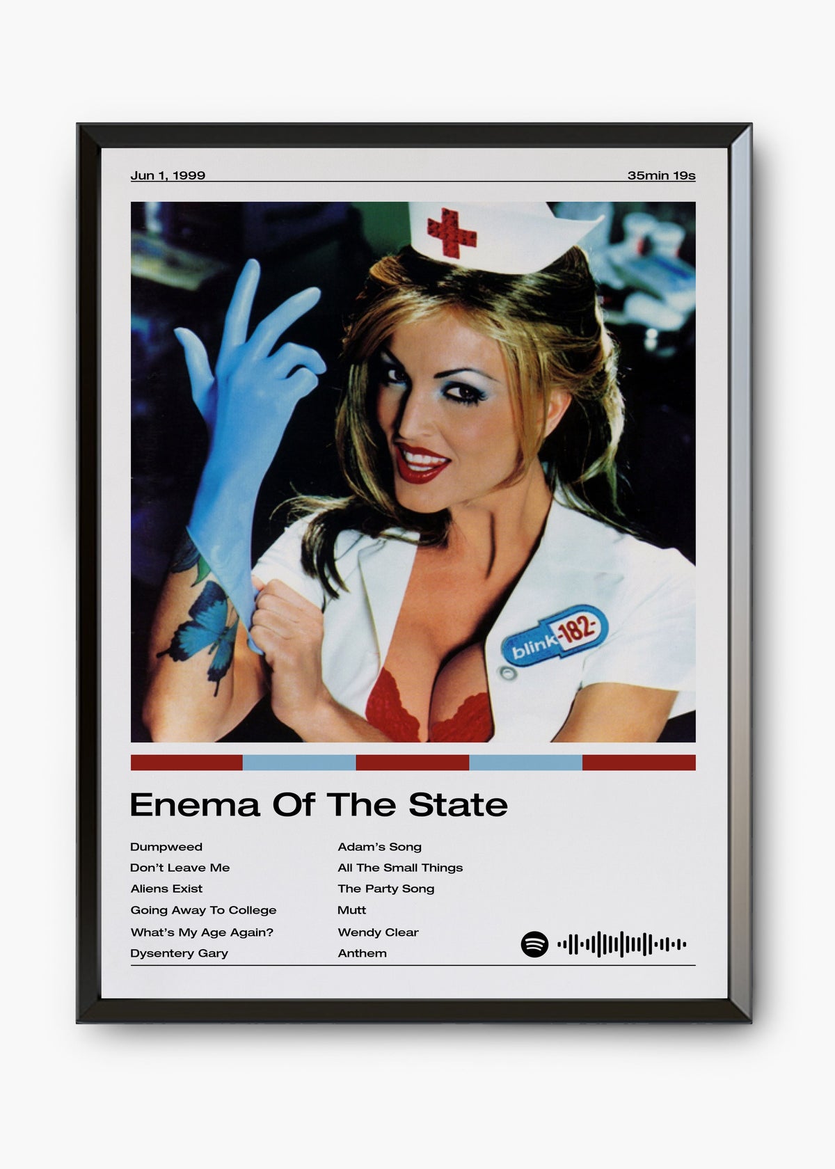 Quadro decorativo Blink-182 Enema of the State — arte de pop punk para parede | Cübe Quadros