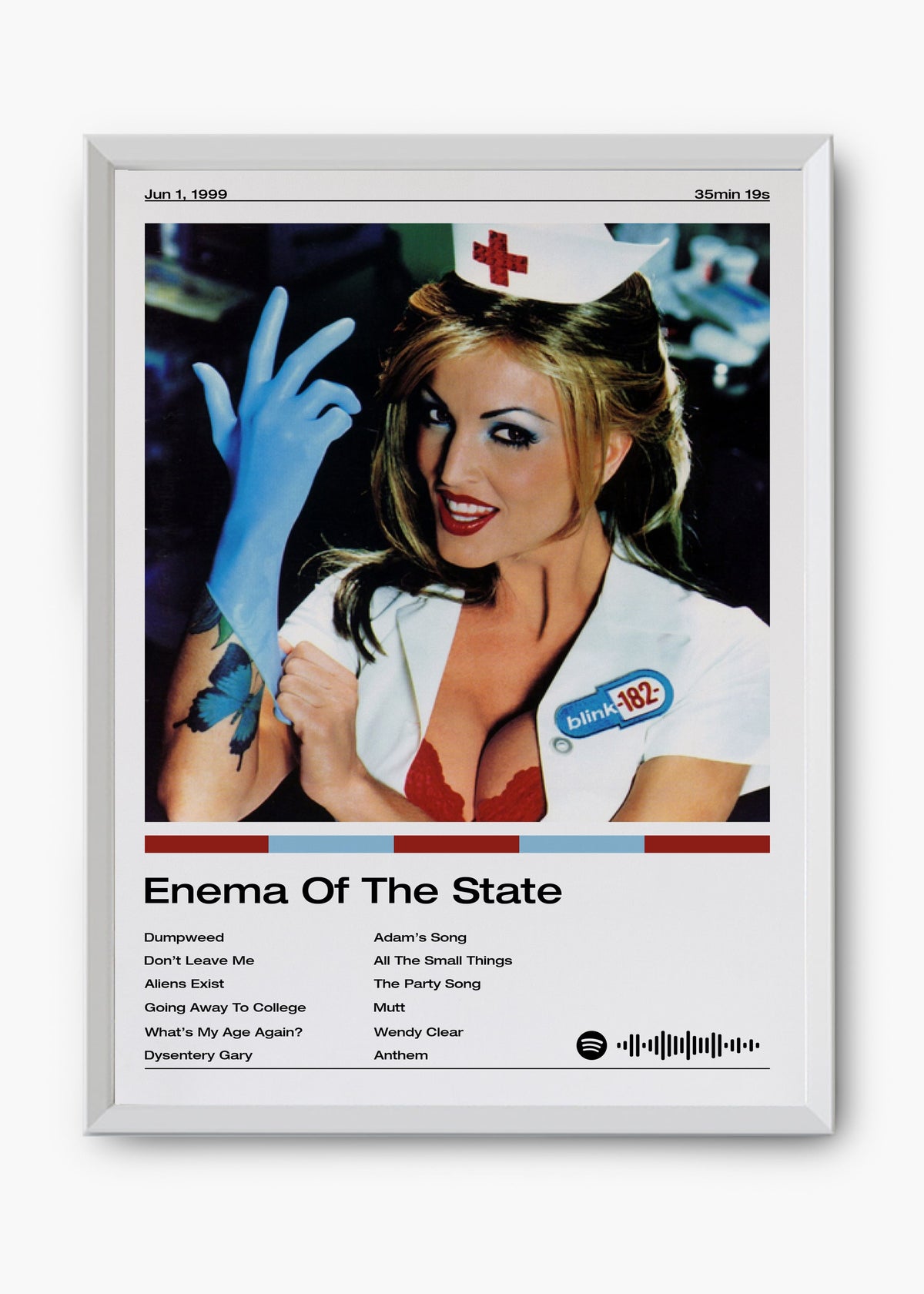 Quadro decorativo Blink-182 Enema of the State — arte de pop punk para parede | Cübe Quadros