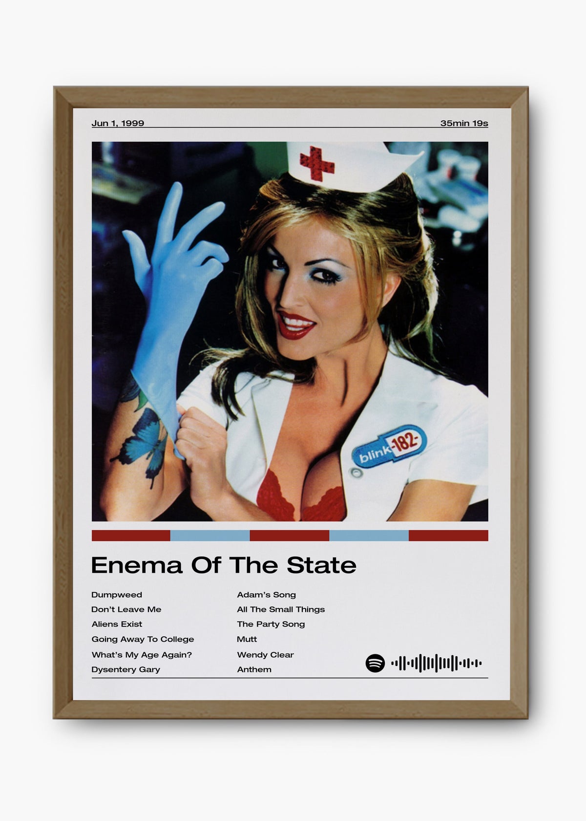 Quadro decorativo Blink-182 Enema of the State — arte de pop punk para parede | Cübe Quadros