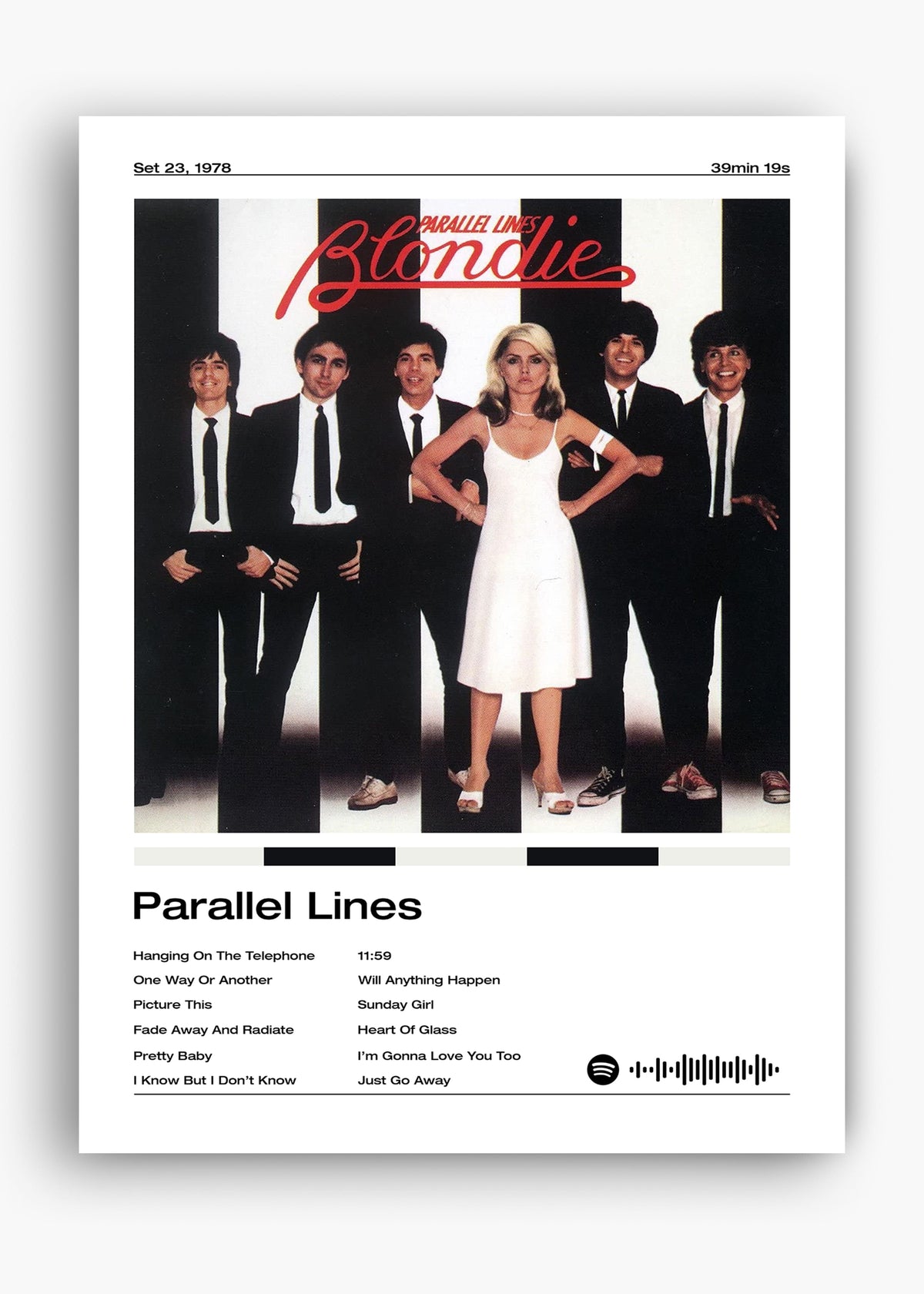 Quadro decorativo Blondie Parallel Lines — arte de new wave para parede | Cübe Quadros