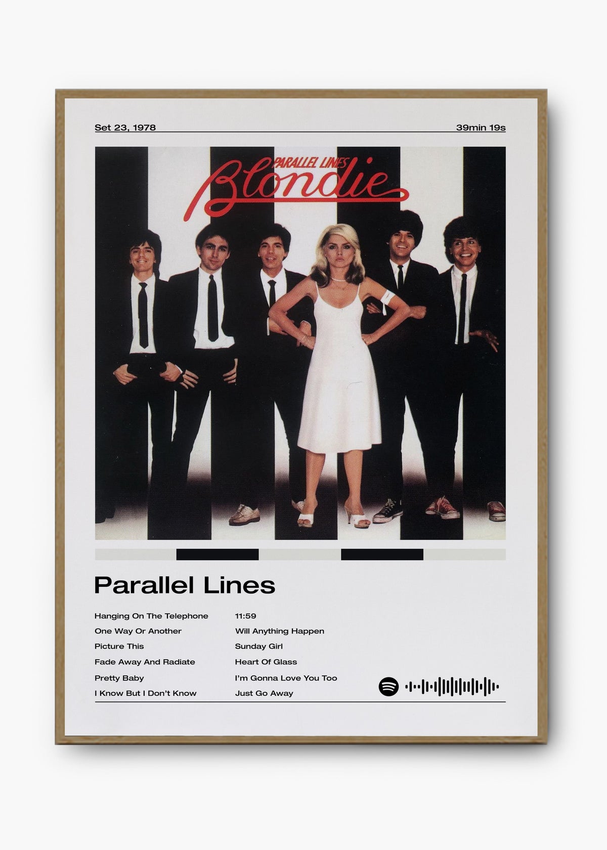 Quadro decorativo Blondie Parallel Lines — arte de new wave para parede | Cübe Quadros