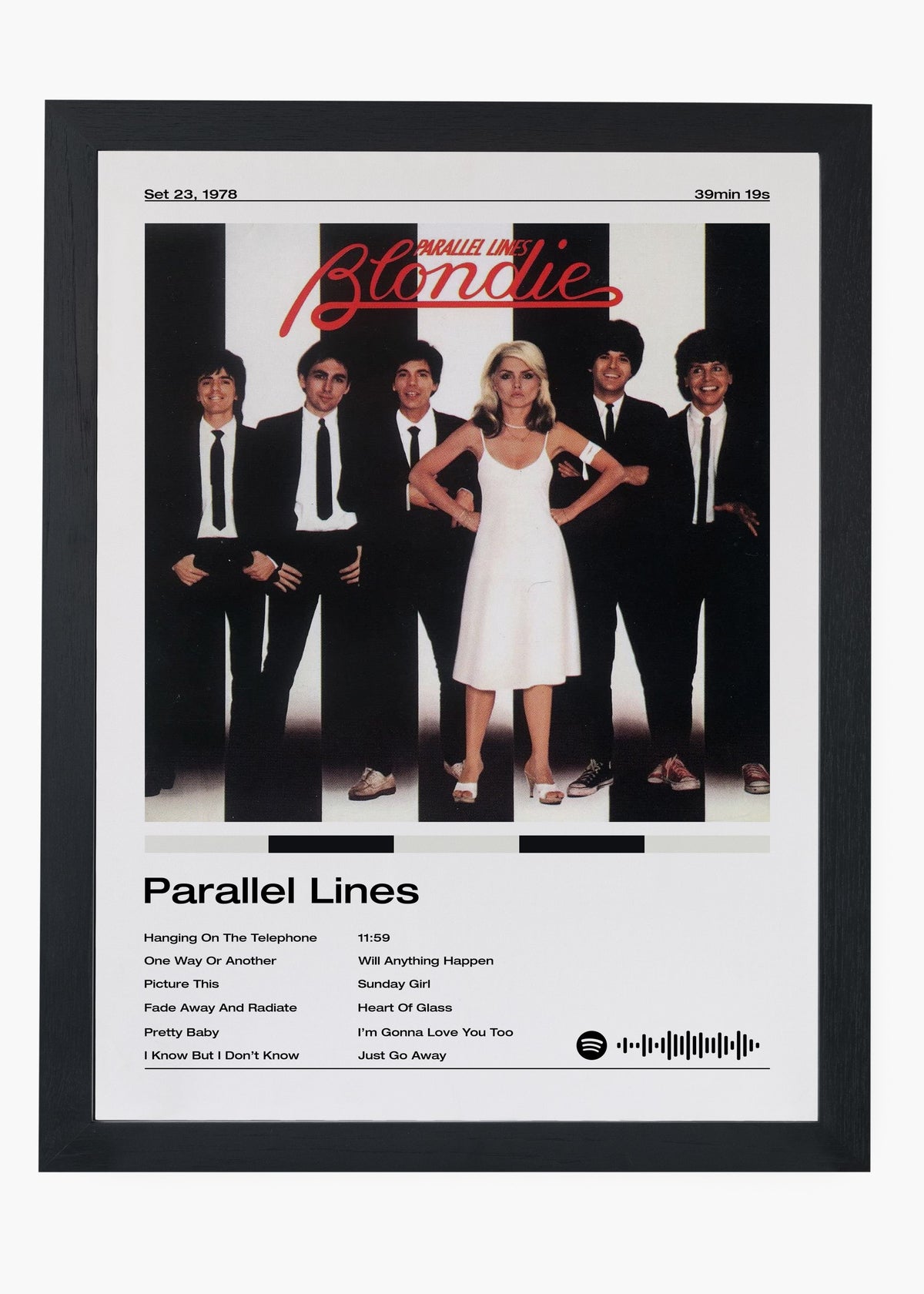 Quadro decorativo Blondie Parallel Lines — arte de new wave para parede | Cübe Quadros