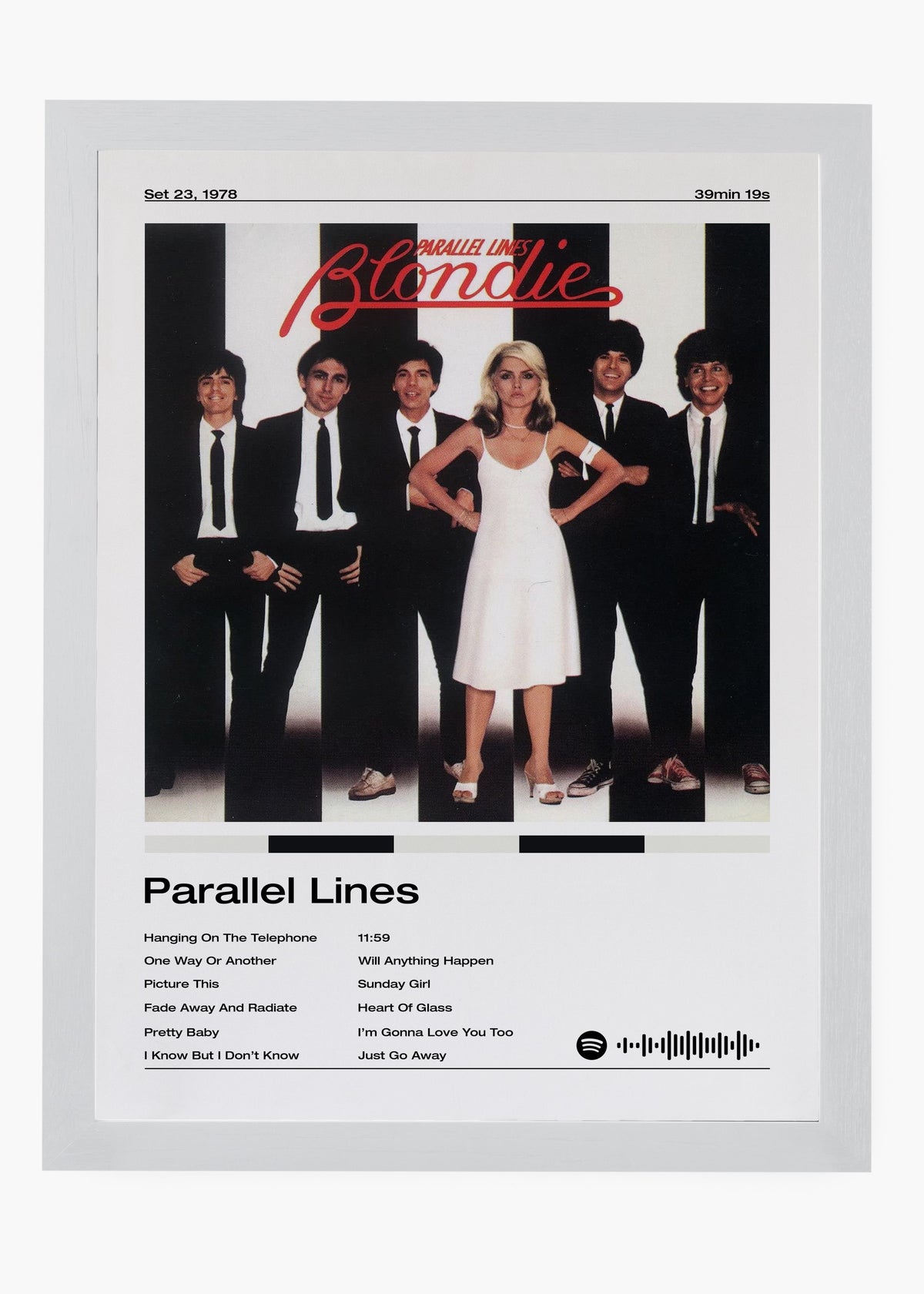 Quadro decorativo Blondie Parallel Lines — arte de new wave para parede | Cübe Quadros