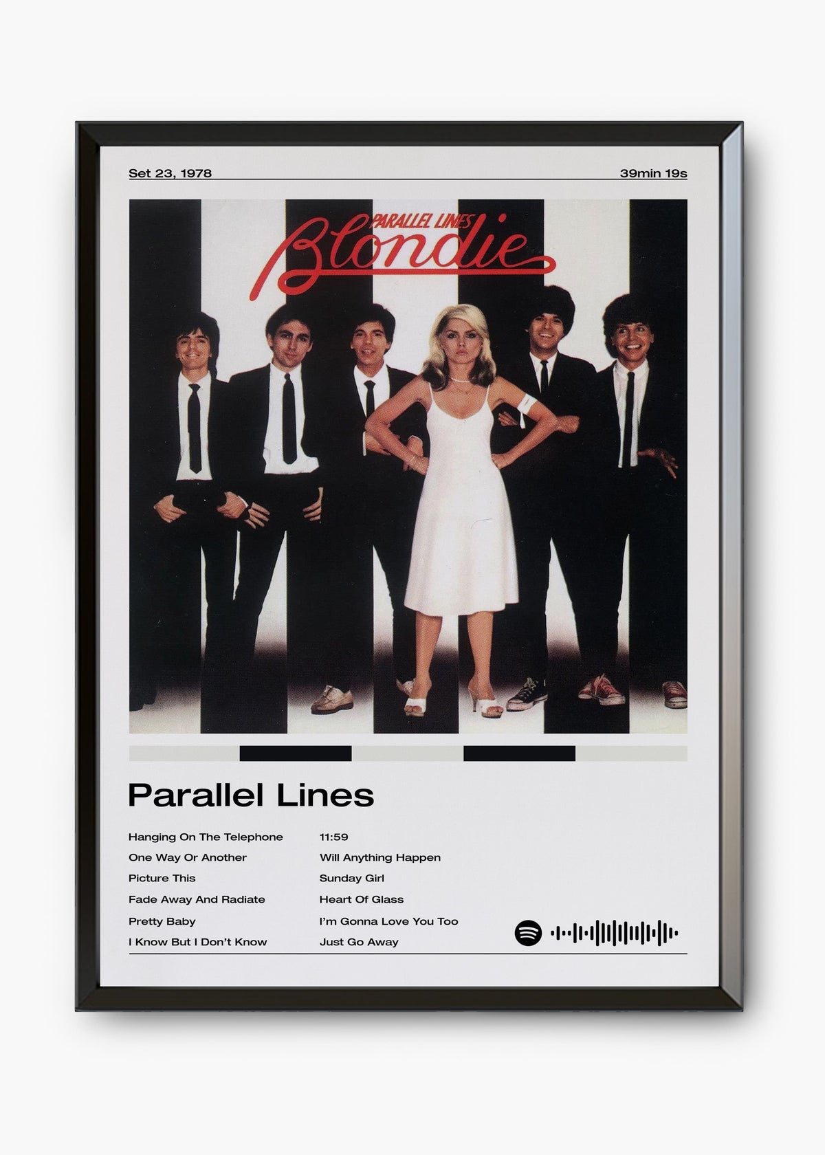 Quadro decorativo Blondie Parallel Lines — arte de new wave para parede | Cübe Quadros