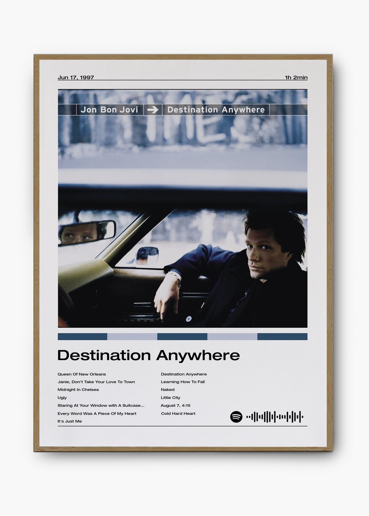 Quadro decorativo Bon Jovi Destination Anywhere — arte de rock para parede | Cübe Quadros