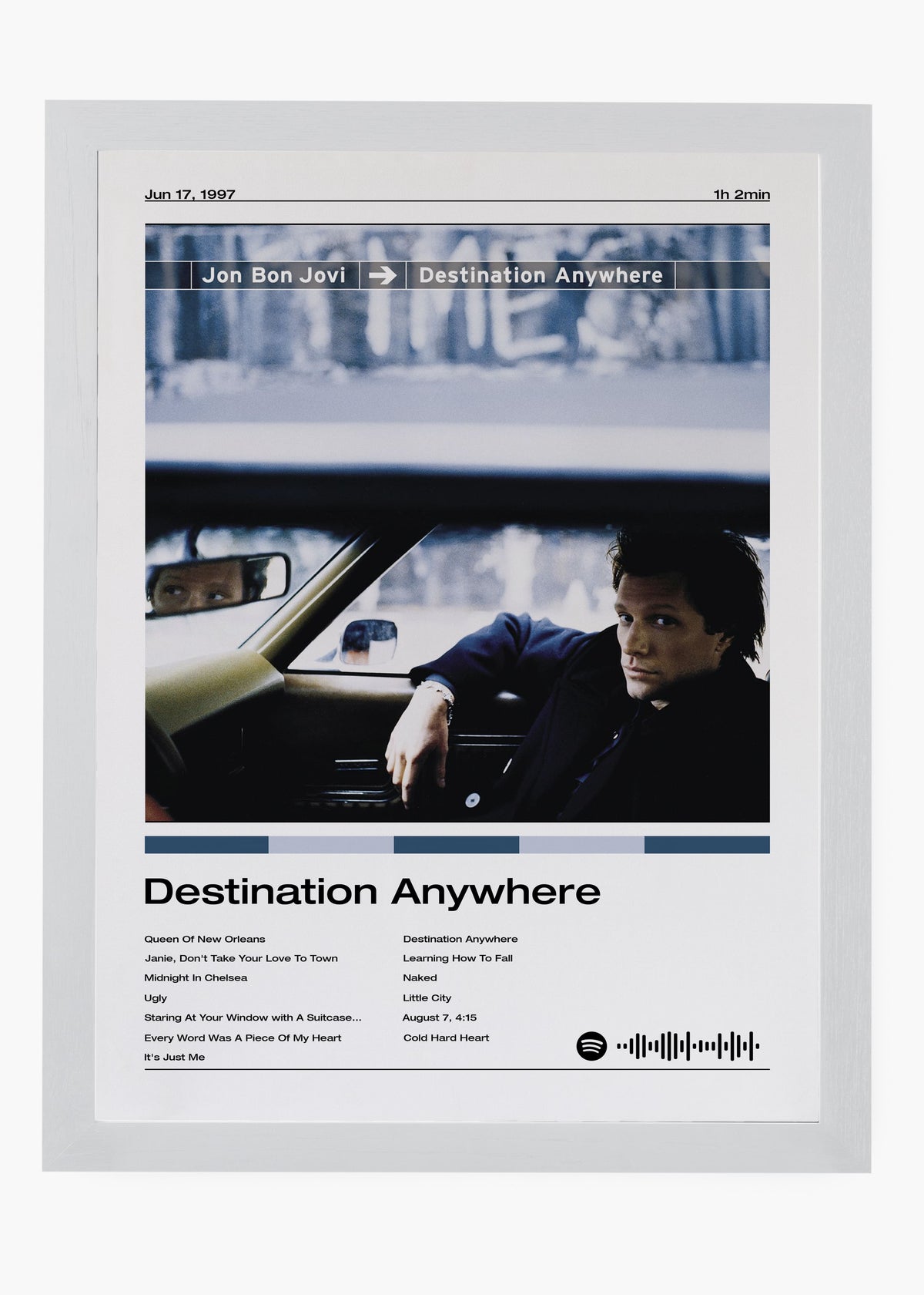 Quadro decorativo Bon Jovi Destination Anywhere — arte de rock para parede | Cübe Quadros