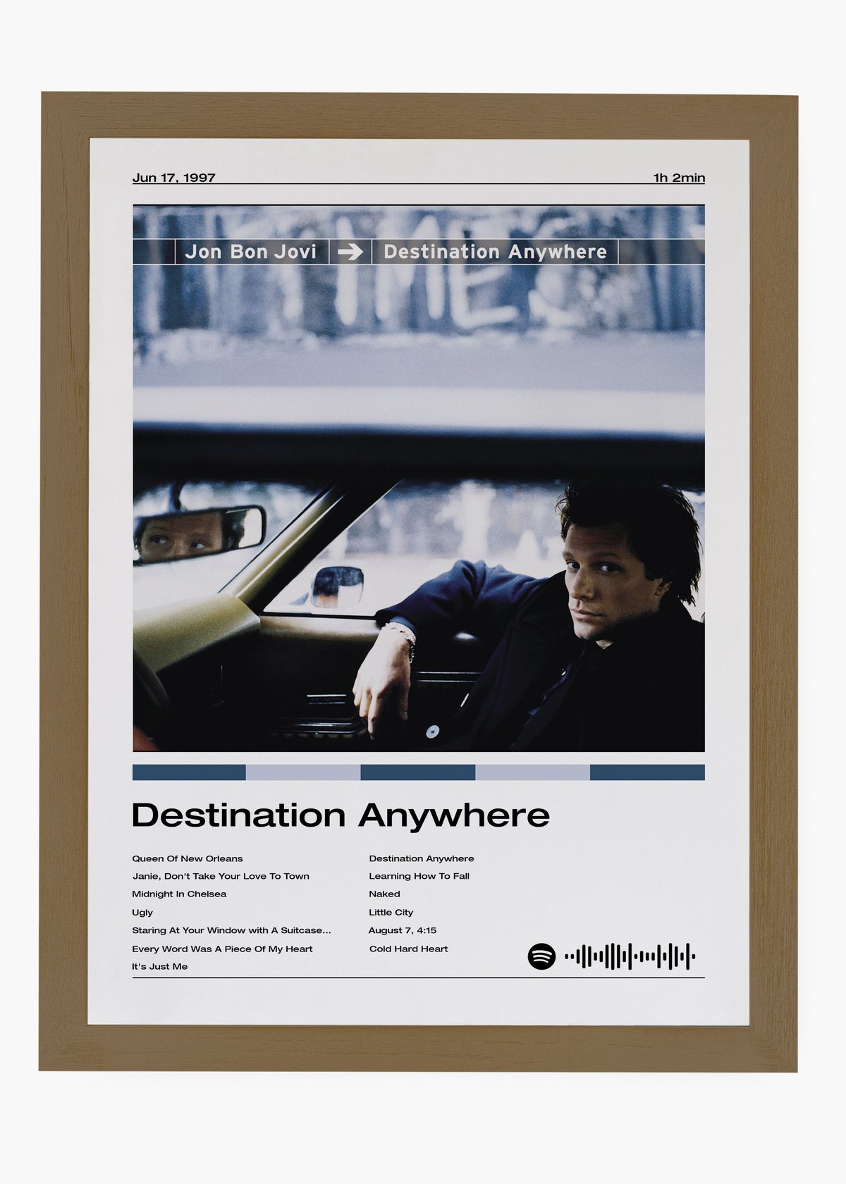 Quadro decorativo Bon Jovi Destination Anywhere — arte de rock para parede | Cübe Quadros