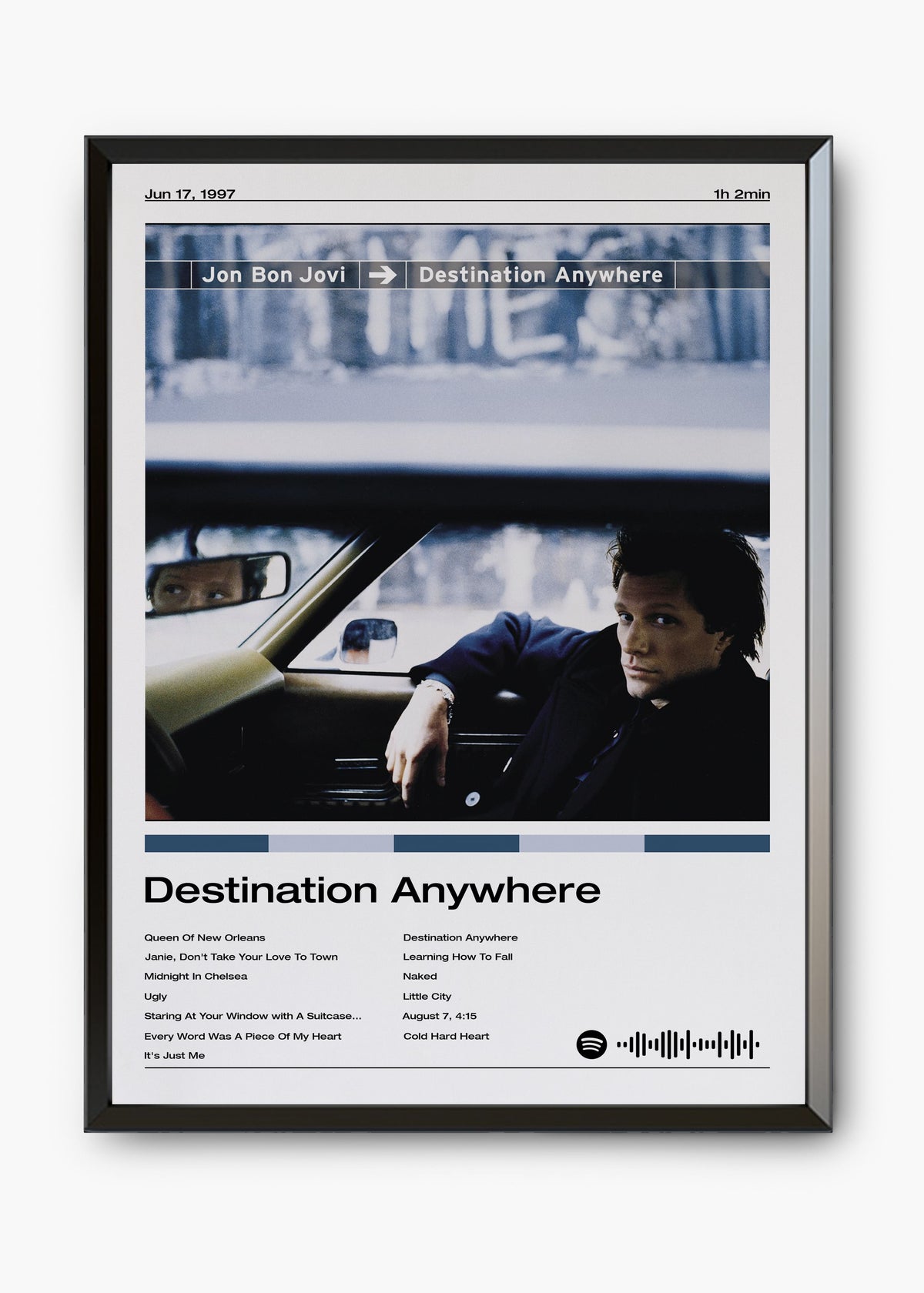 Quadro decorativo Bon Jovi Destination Anywhere — arte de rock para parede | Cübe Quadros
