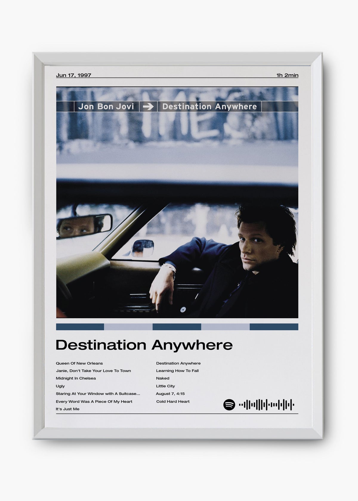 Quadro decorativo Bon Jovi Destination Anywhere — arte de rock para parede | Cübe Quadros