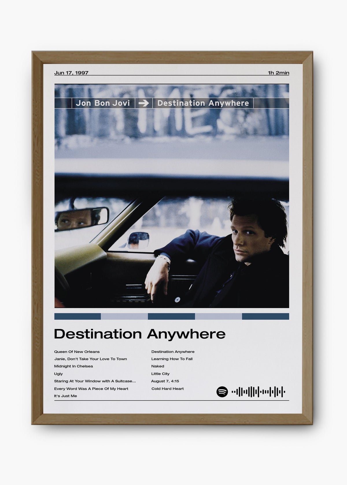 Quadro decorativo Bon Jovi Destination Anywhere — arte de rock para parede | Cübe Quadros