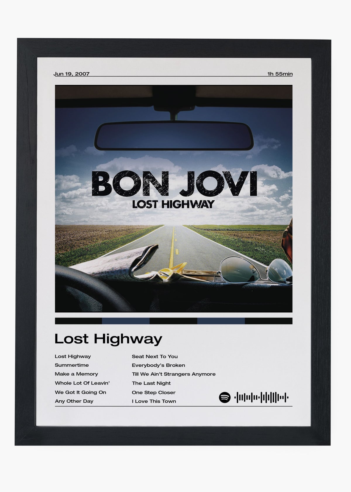 Quadro decorativo Bon Jovi Lost Highway — arte de rock para parede | Cübe Quadros
