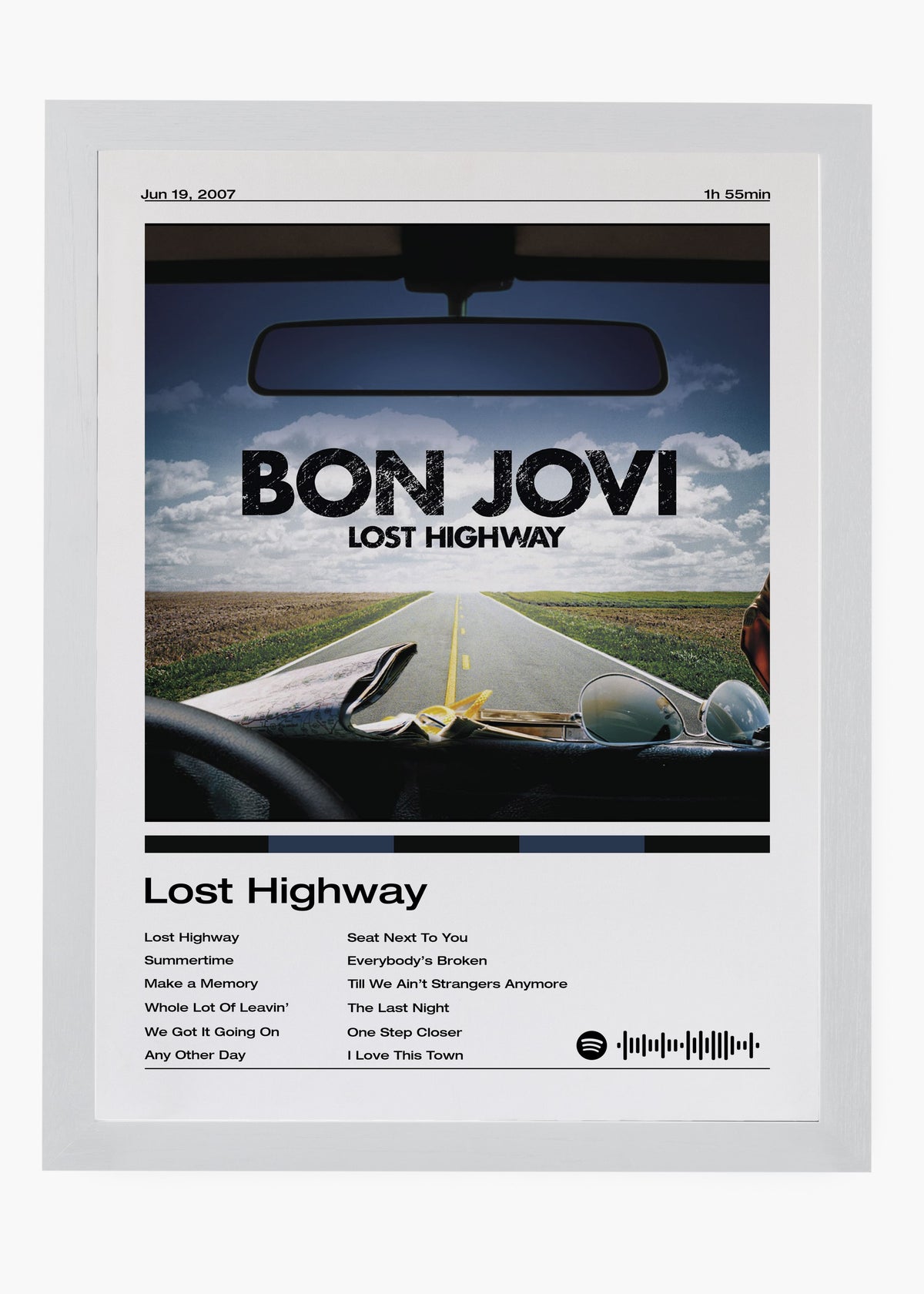 Quadro decorativo Bon Jovi Lost Highway — arte de rock para parede | Cübe Quadros