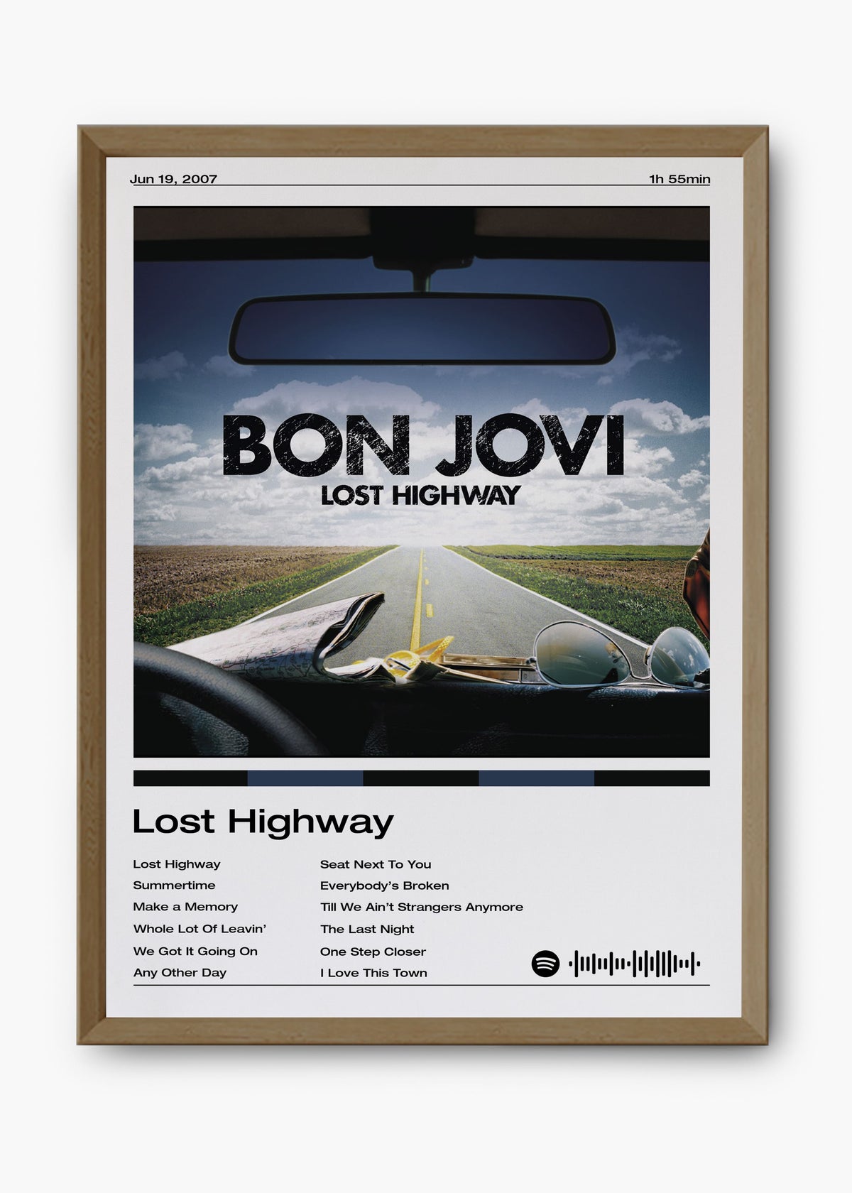 Quadro decorativo Bon Jovi Lost Highway — arte de rock para parede | Cübe Quadros