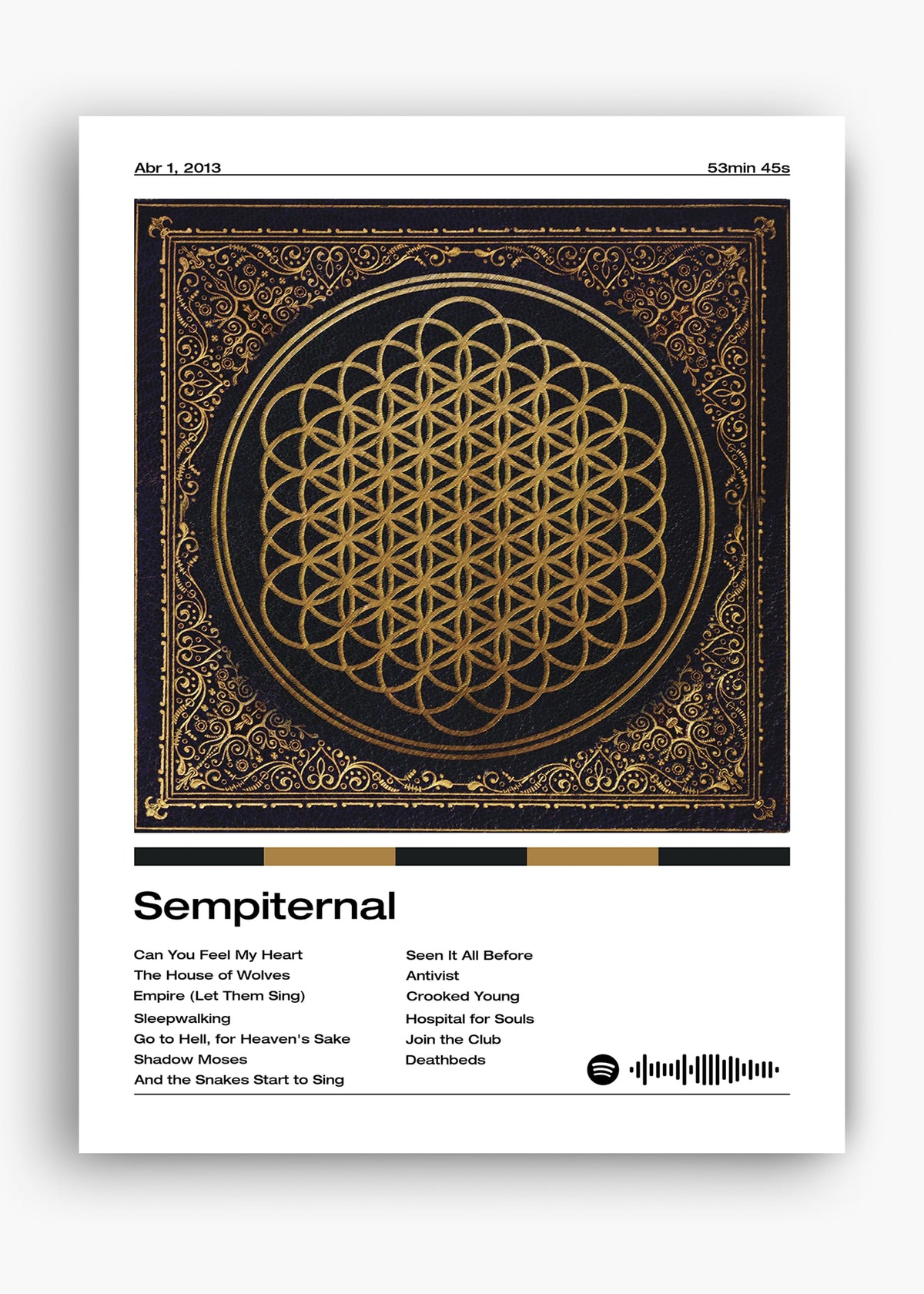 Quadro decorativo Bring Me The Horizon Sempiternal — arte de metalcore para parede | Cübe Quadros