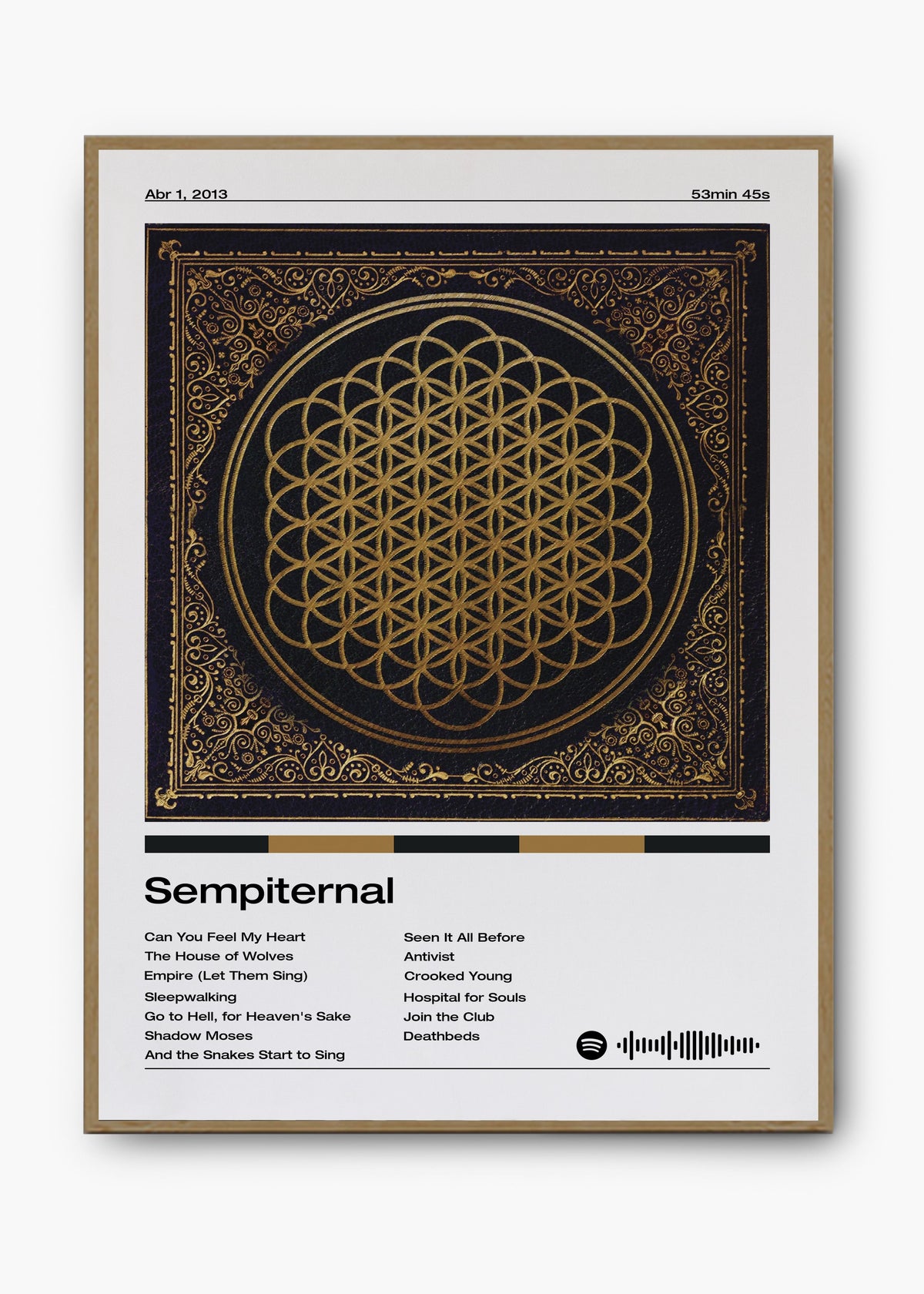 Quadro decorativo Bring Me The Horizon Sempiternal — arte de metalcore para parede | Cübe Quadros