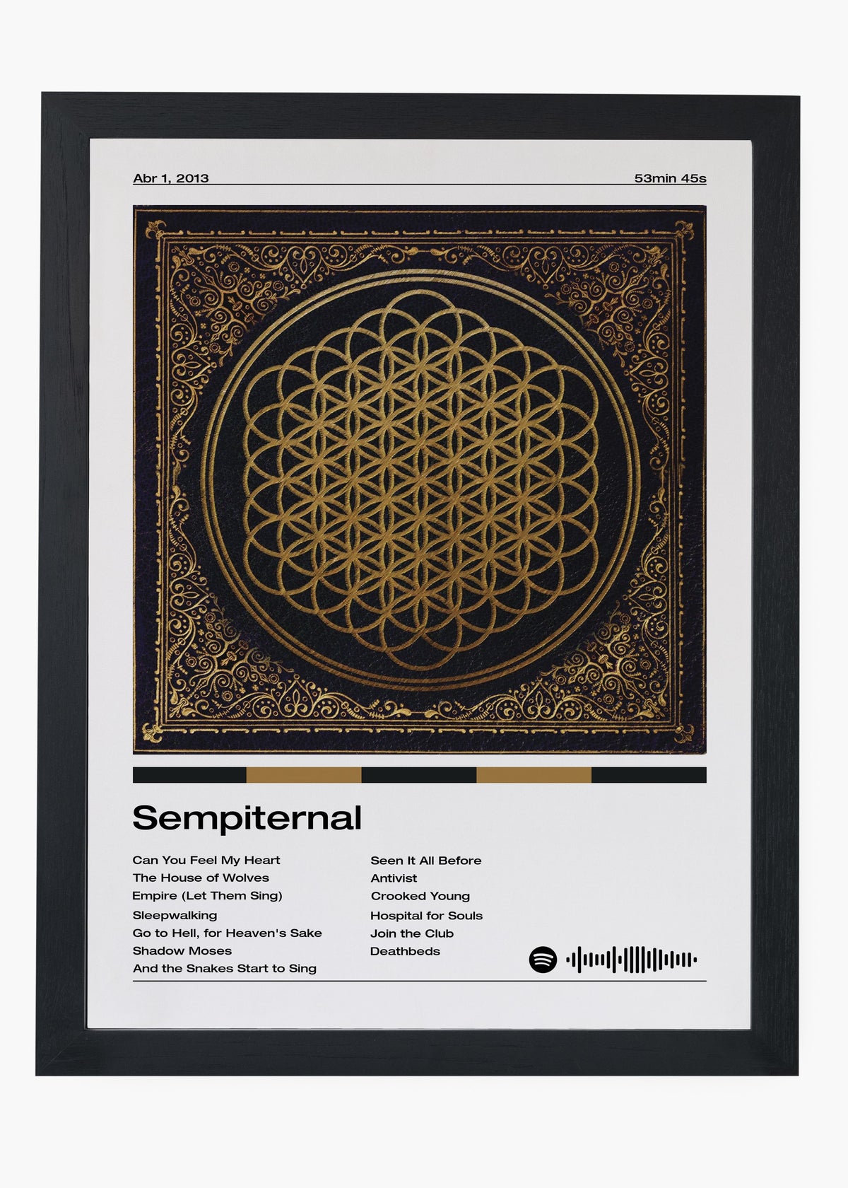Quadro decorativo Bring Me The Horizon Sempiternal — arte de metalcore para parede | Cübe Quadros