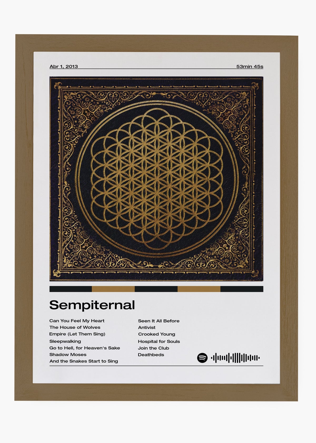 Quadro decorativo Bring Me The Horizon Sempiternal — arte de metalcore para parede | Cübe Quadros
