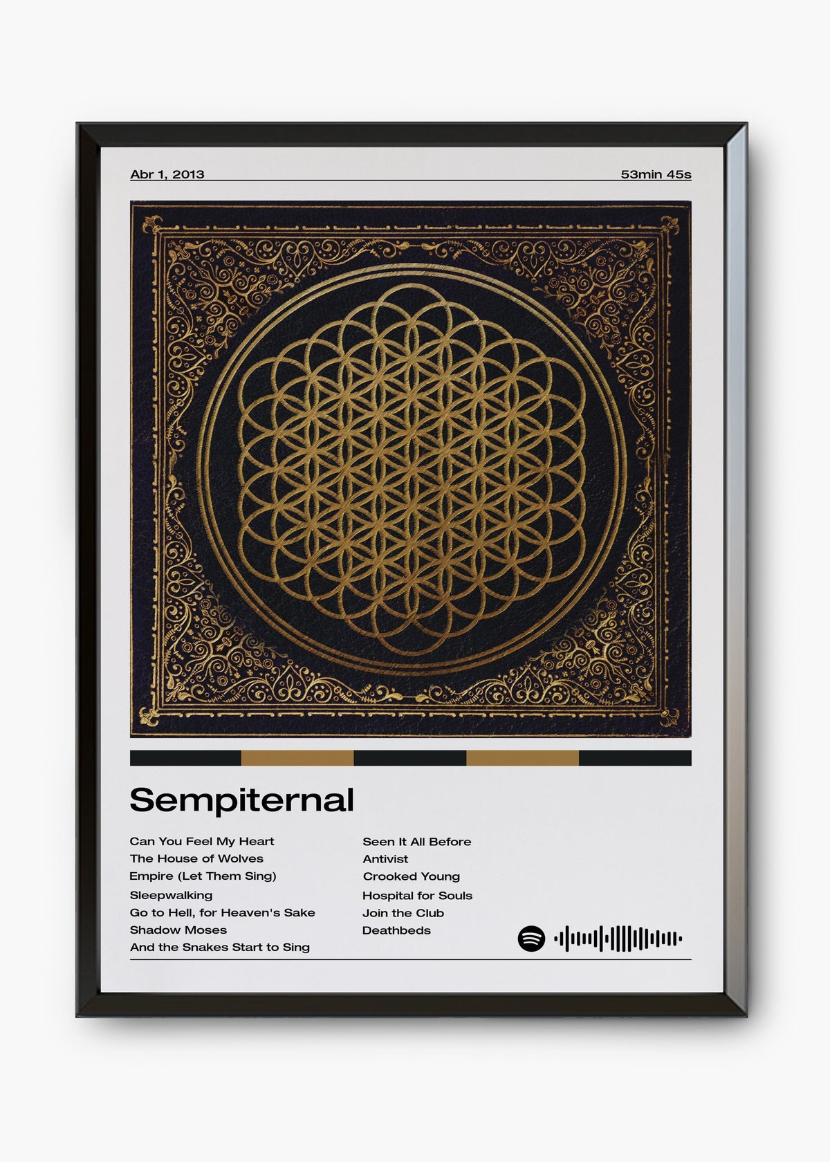 Quadro decorativo Bring Me The Horizon Sempiternal — arte de metalcore para parede | Cübe Quadros
