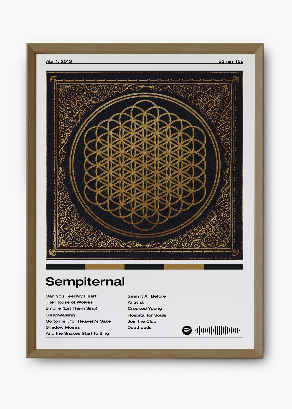 Quadro decorativo Bring Me The Horizon Sempiternal — arte de metalcore para parede | Cübe Quadros