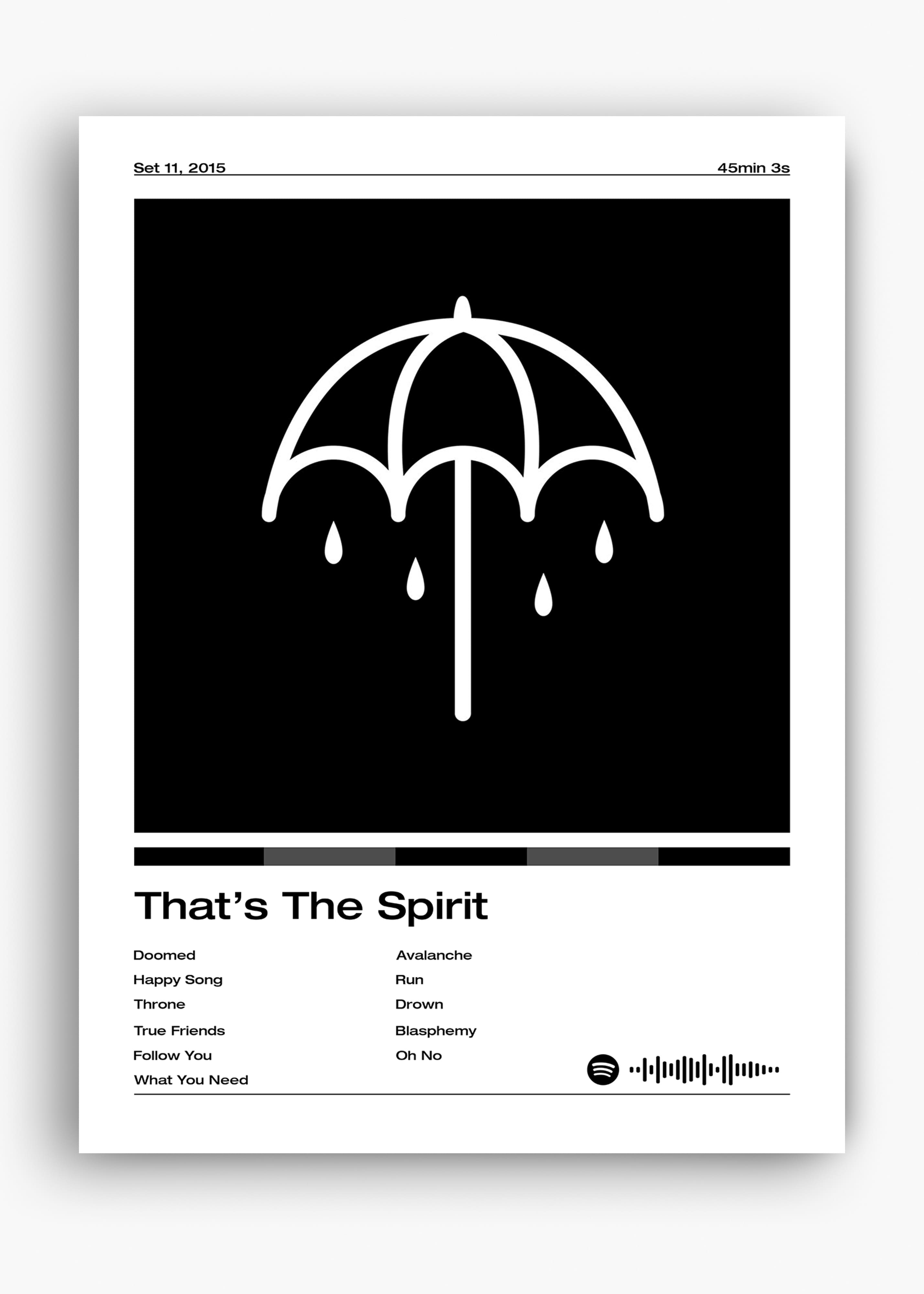 Quadro decorativo Bring Me The Horizon That the Spirit — arte de metalcore para parede | Cübe Quadros
