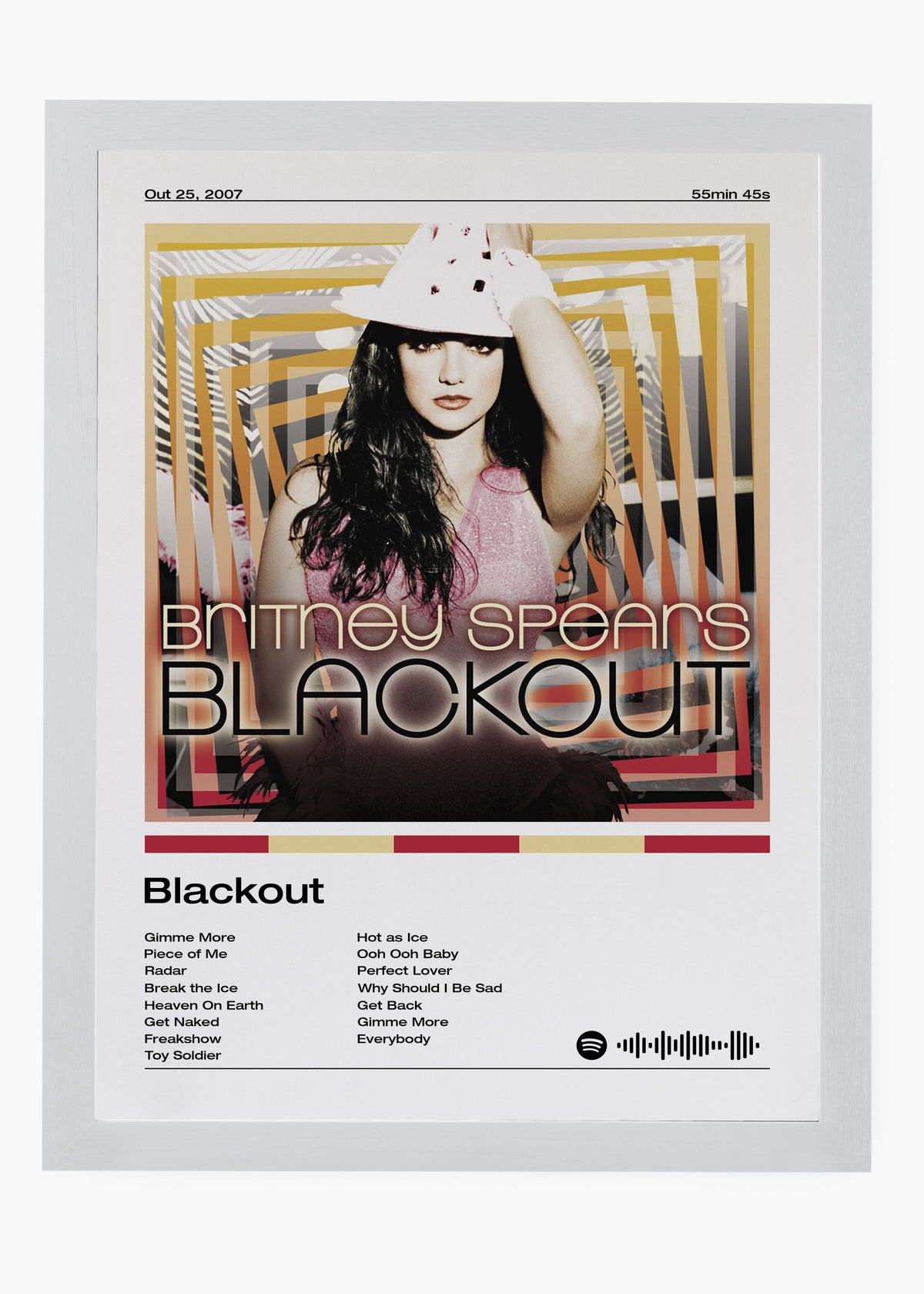 Quadro decorativo Britney Spears Blackout — arte pop para parede | Cübe Quadros