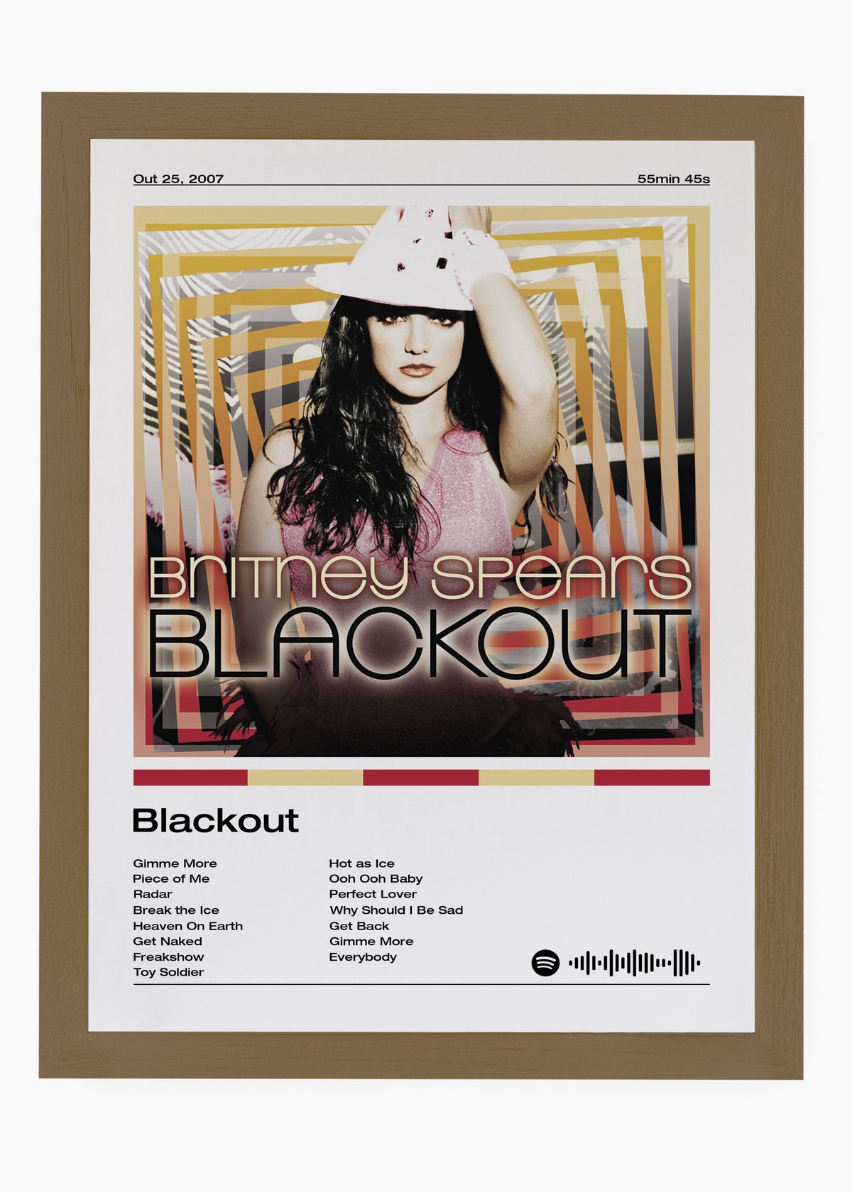 Quadro decorativo Britney Spears Blackout — arte pop para parede | Cübe Quadros
