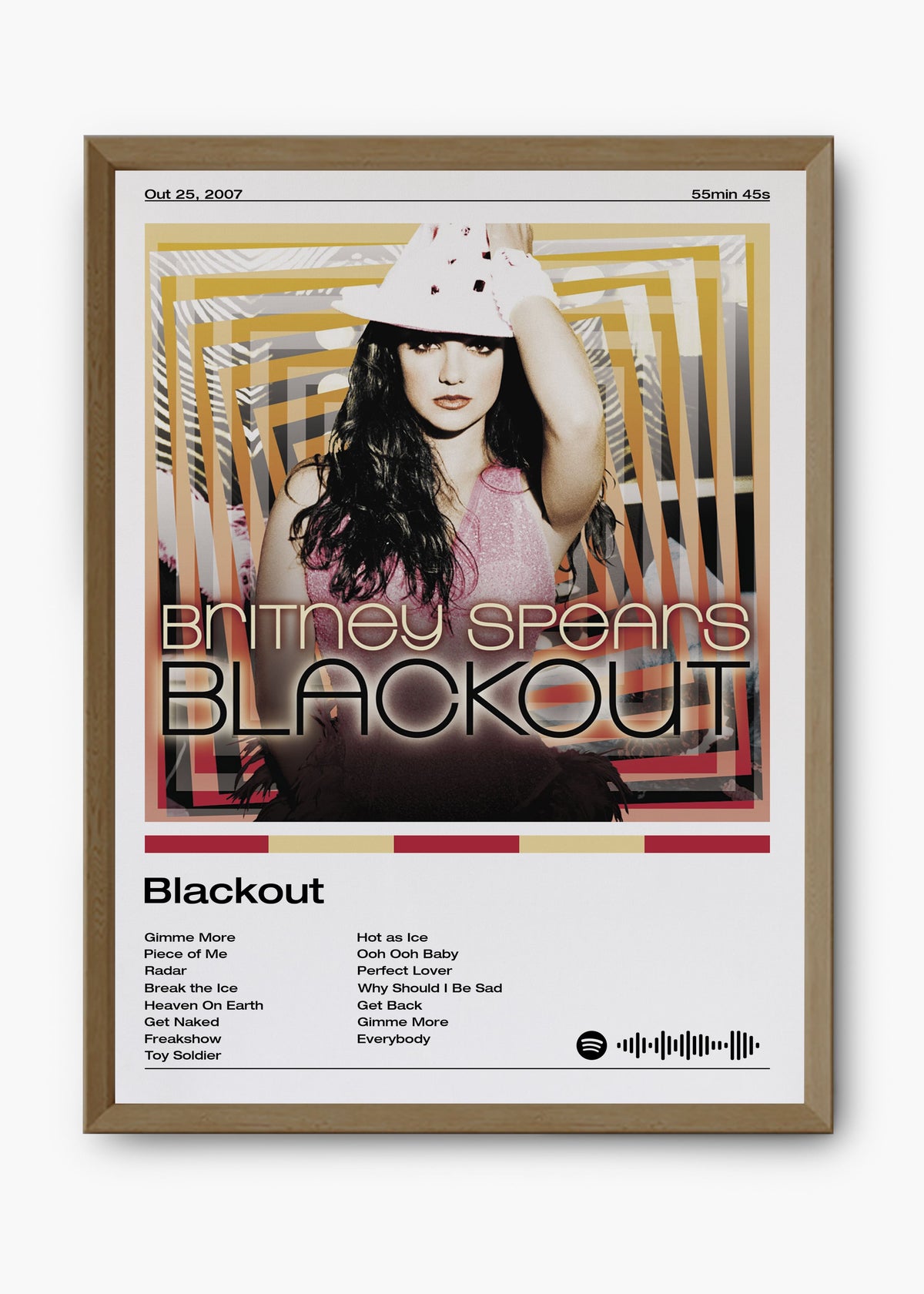 Quadro decorativo Britney Spears Blackout — arte pop para parede | Cübe Quadros