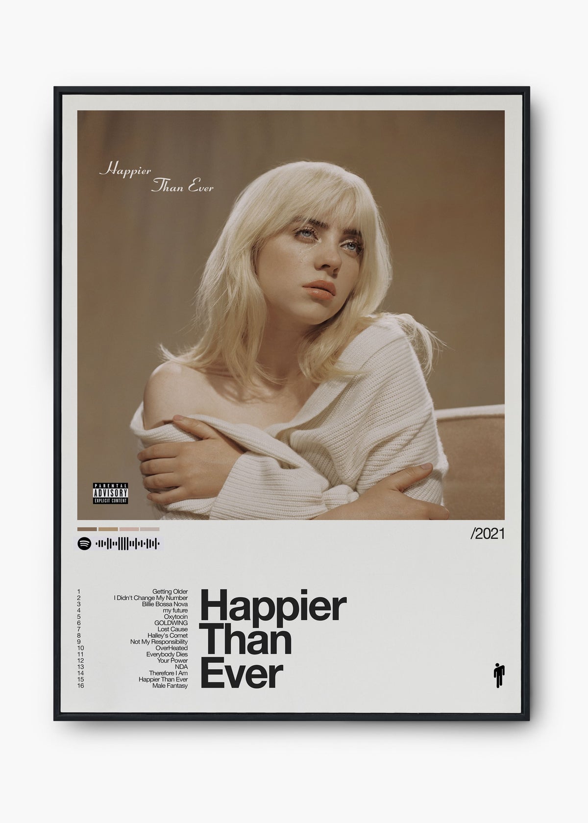 Quadro Billie Eilish Happier Than Ever