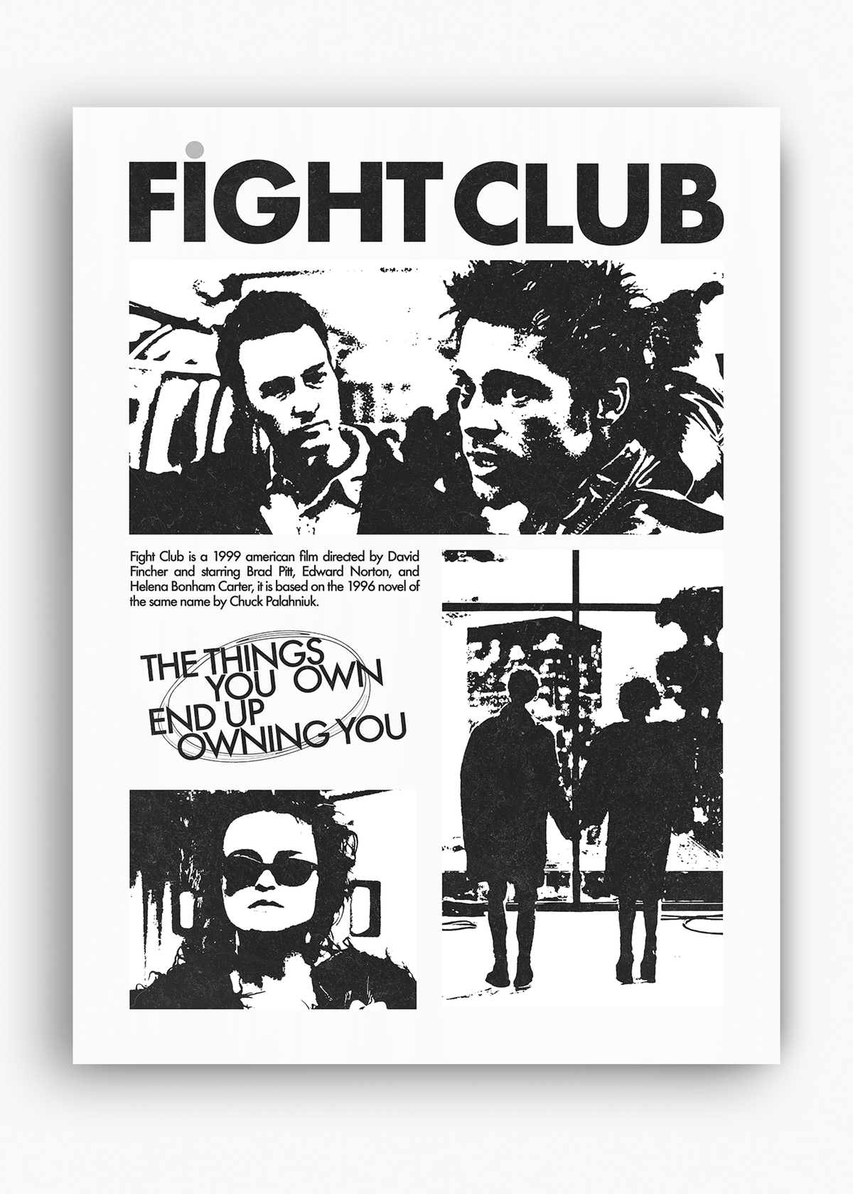 Quadro decorativo Clube da Luta Fight Club — arte de cinema para parede | Cübe Quadros