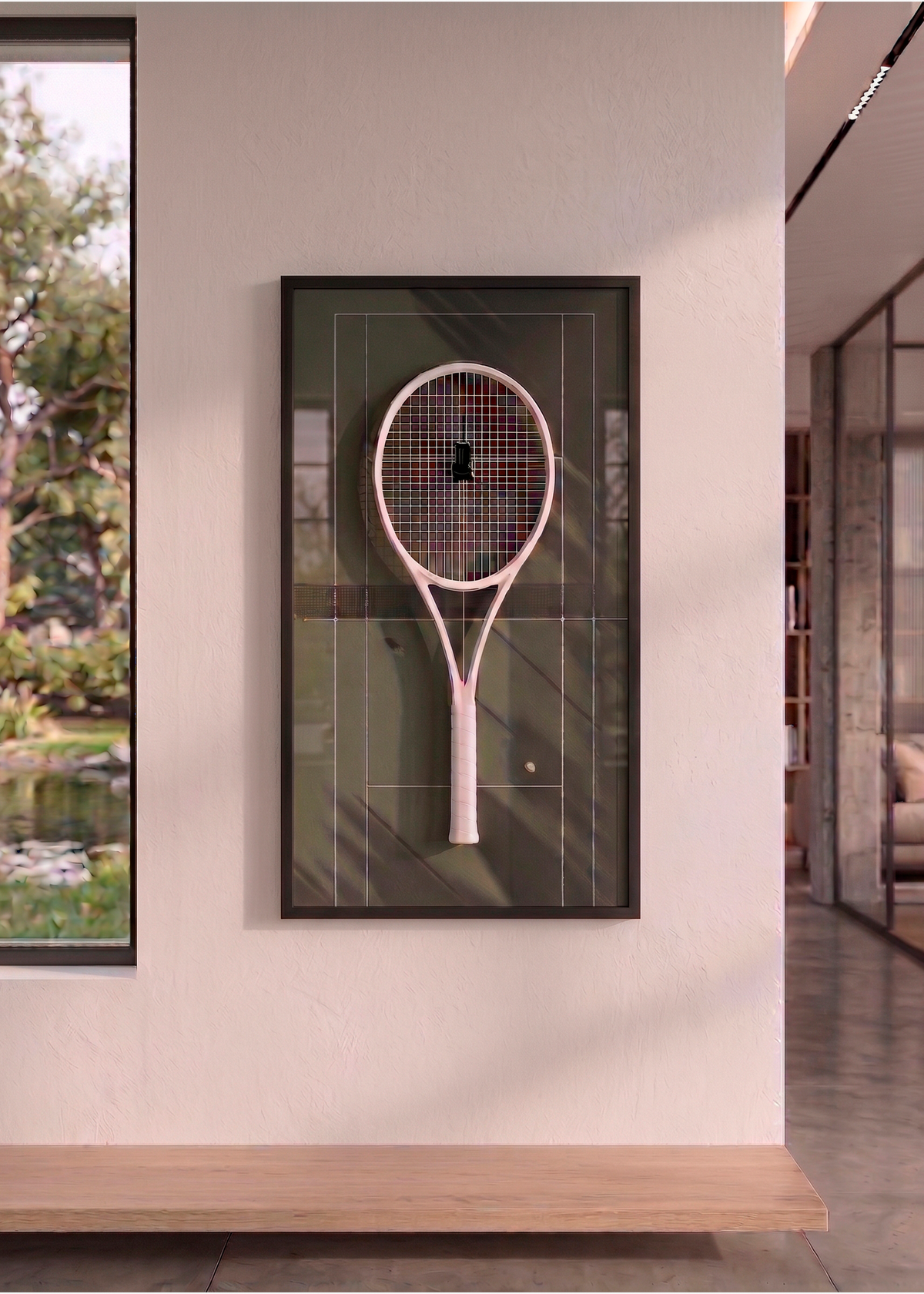 Quadro com Suporte para Raquete de Tênis 45x80 cm | Grand Slam